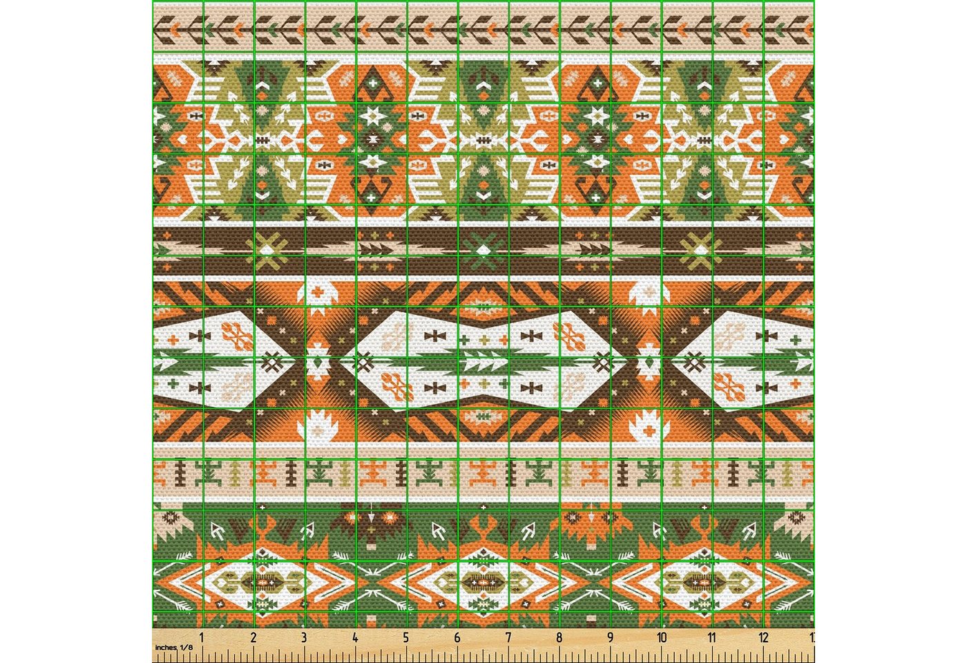Thumbnail - Abakuhaus Stoff Schön Gewebten Stoff für Polster und Wohnaccessoires, Stammes Aztec Maya-Art-Streifen