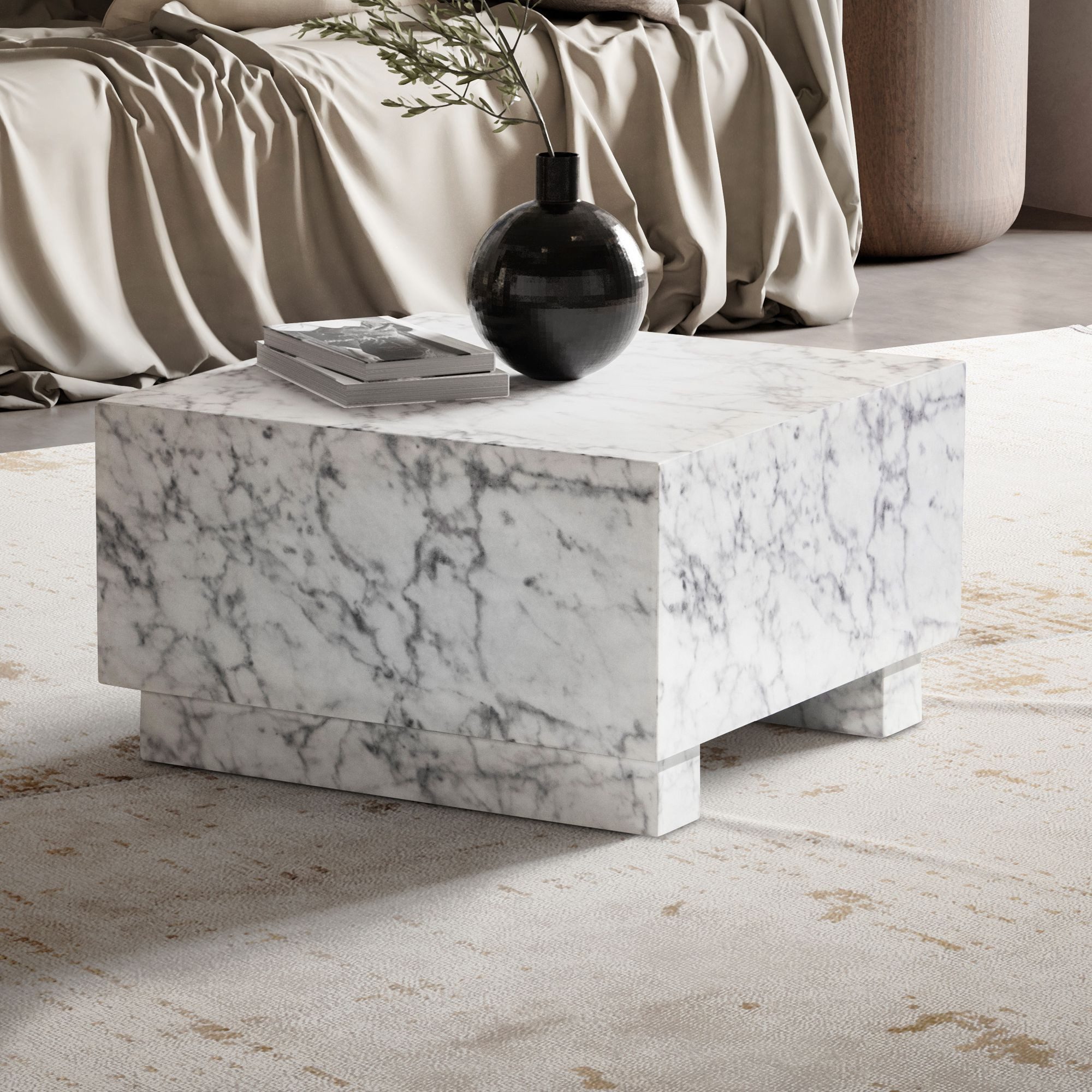 FINEBUY Couchtisch FB57431 (MONOBLOC 60x60x35 cm günstig online kaufen
