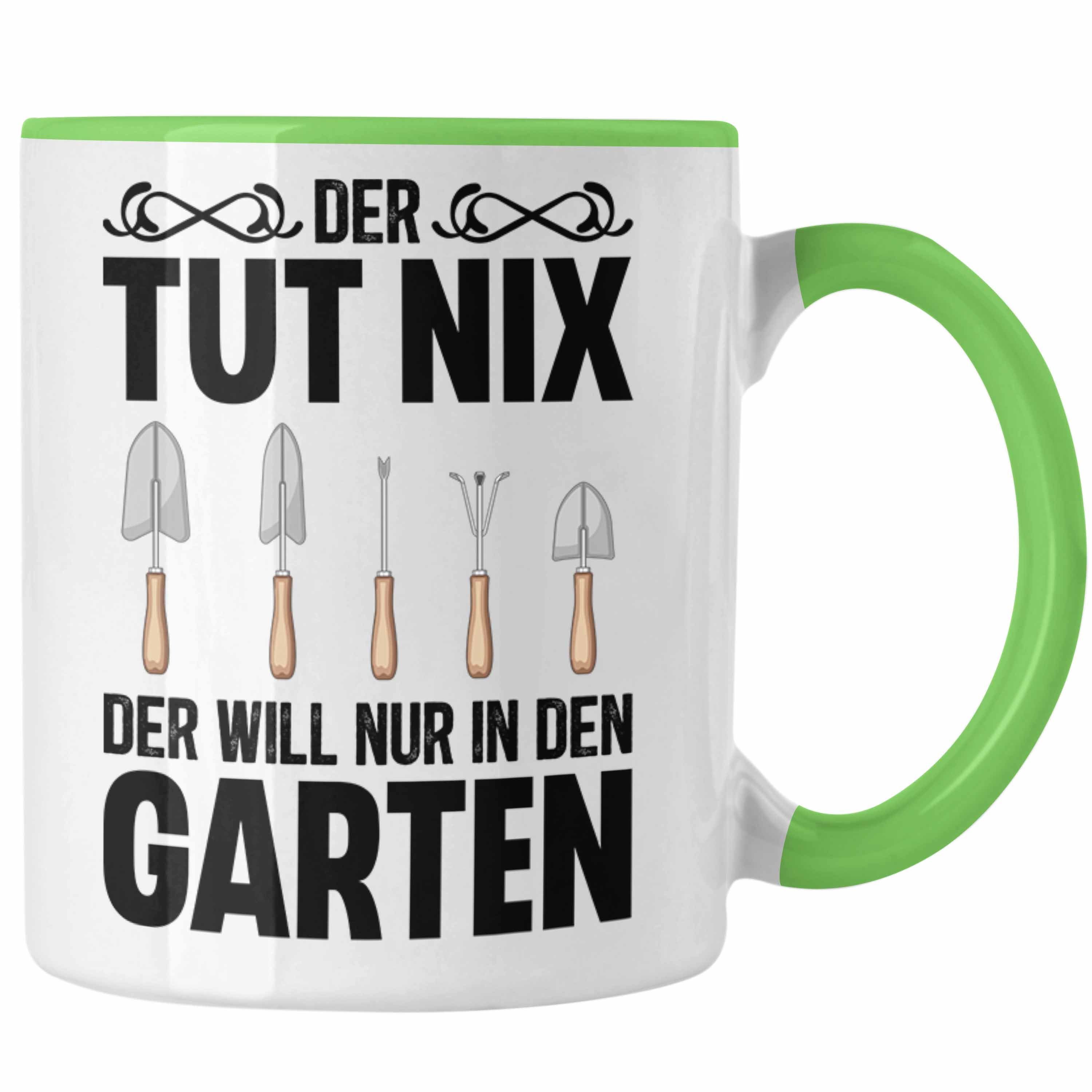 Trendation Tasse Trendation - Der Tut Nix Gärtner Tasse mit Spruch Garten Hobbygärtner Geschenk Lustig Grün