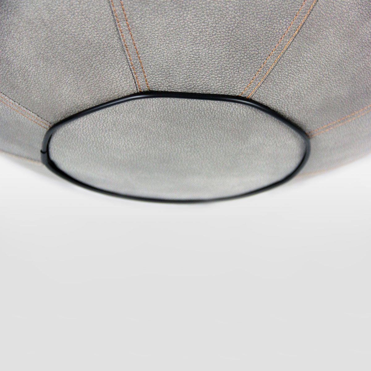 VLUV Sitzball VEEL Sitzball, ergonomisches Sitzmöbel für Büro und Zuhause, Farbe: Schlamm (Mittelgrau antik), Ø 60cm - 65cm, Bezug aus Mikrofaser-Kunstleder, robust und formstabil, mit Tragegriff