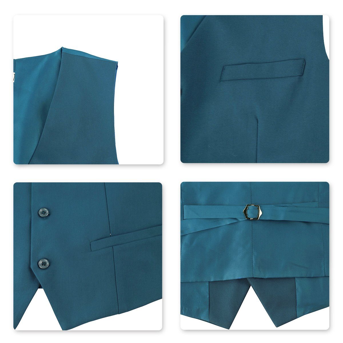 Allthemen Anzug XY03-3P Herrenanzug (3 & & für Slim tlg, Sakko Hose) Meerblau Weste Fit Business