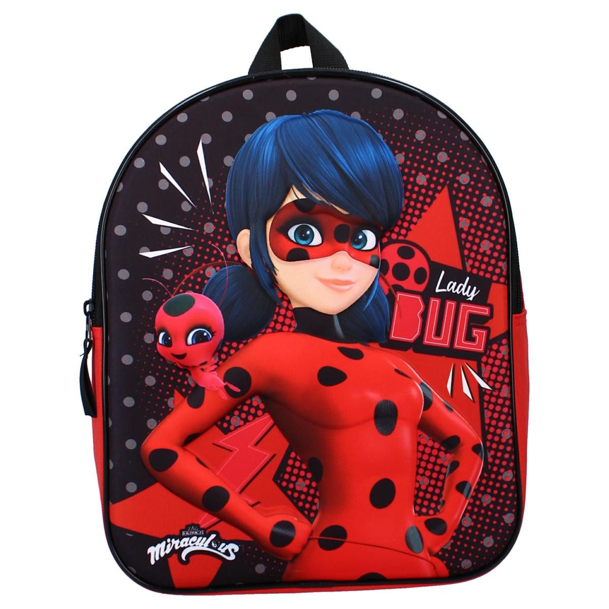 Vadobag Kinderrucksack 3D 9 Liter Miraculous Friends Around (1-tlg), Lady Bug Druck