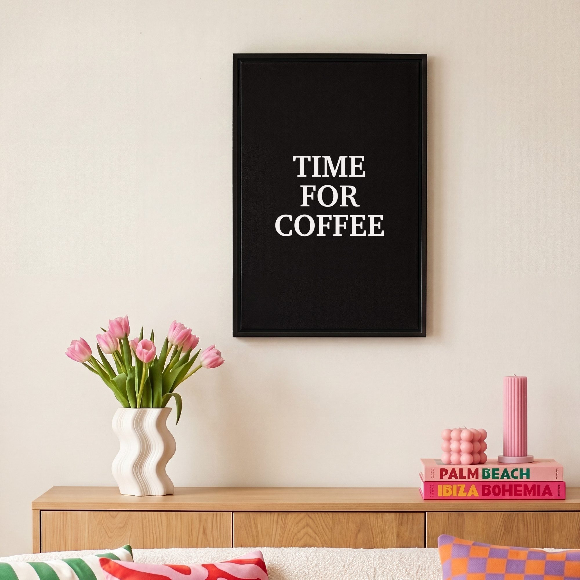 OneMillionCanvasses® Leinwandbild mit Rahmen - Zitate - Briefe - Kaffee - Schwarz, Fotodruck (1 St), Deko für Wohnzimmer Schlafzimmer Küche 20x30cm – Bild 4 von 5