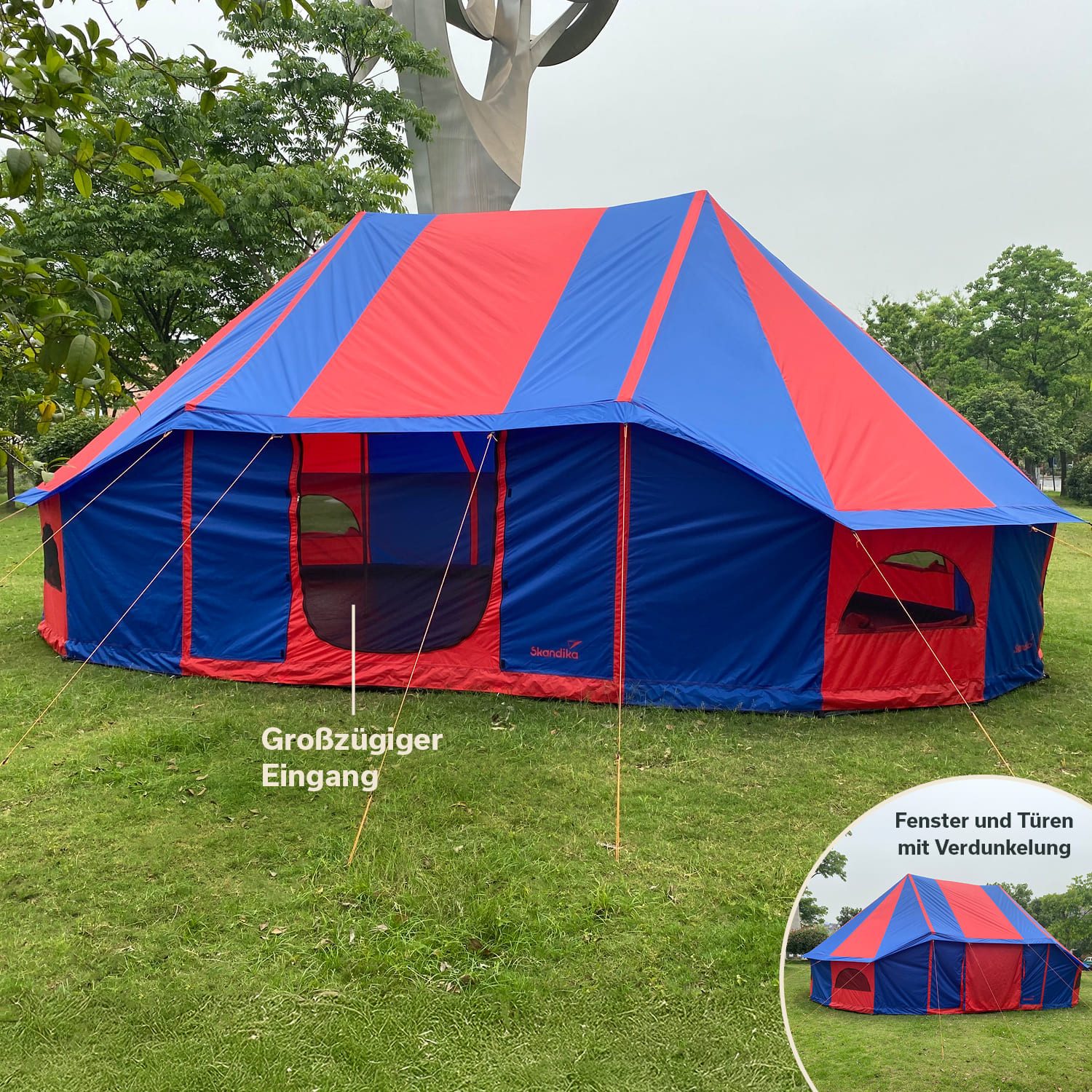 Skandika Kuppelzelt Morsom Eventzelt mit eingenähtem Zeltboden, Personen: 20, Partyzelt XXL, 8 x 5 m, 3,5 m Stehhöhe, wasserdicht, 40 m² Fläche