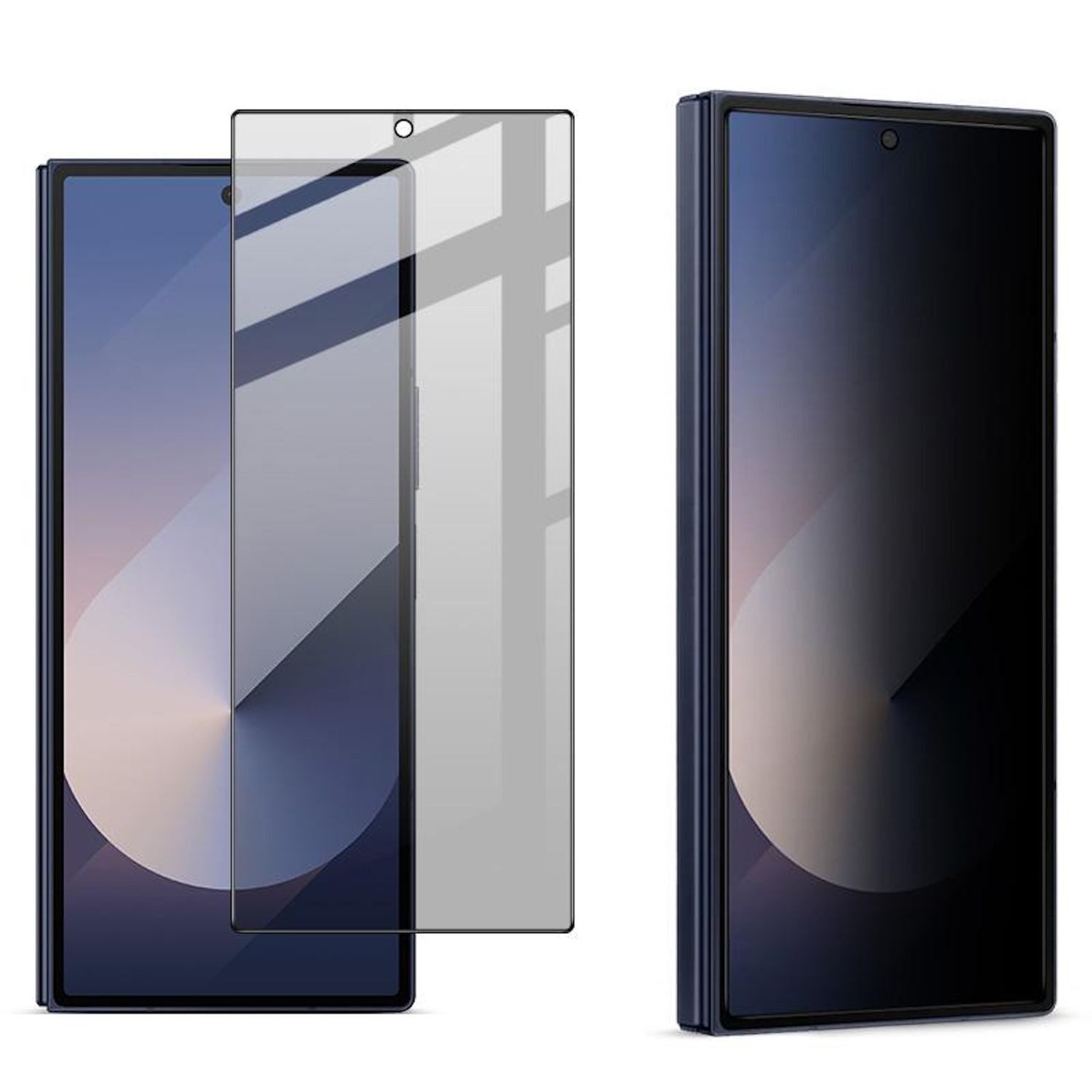 Wigento Handyhülle Für Samsung Galaxy Z Fold7 5G imak Privacy Front Screen 9H Hart Glas, Privacy-Schutzglas mit hoher Lichtdurchlässigkeit