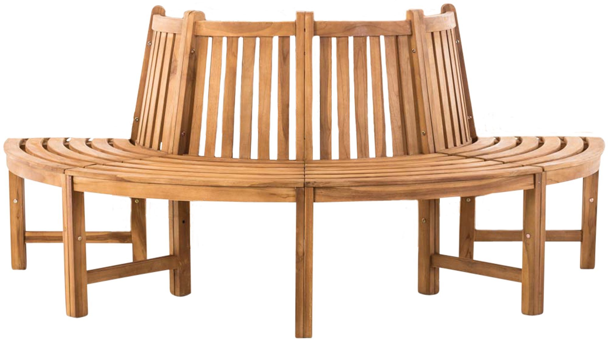 TPFGarden Baumbank Leander (mit 180-Grad Sitzfläche und Rückenlehnen), Teak-Holz Garten Baumbank Sitzbank massiv 200 cm
