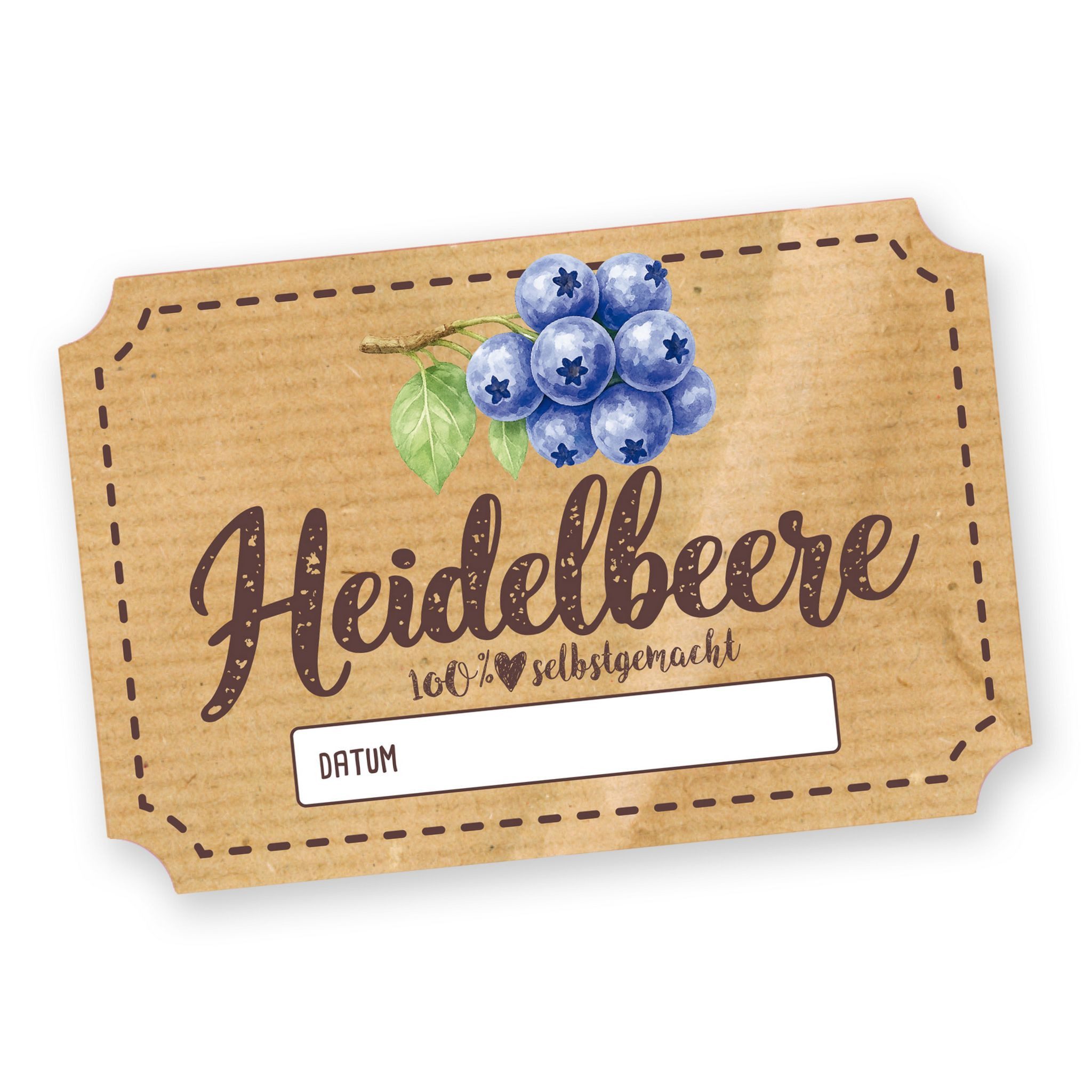 itenga Aufkleber Itenga 50 x Marmeladenetikett rechteckig 6x4cm Heidelbeere