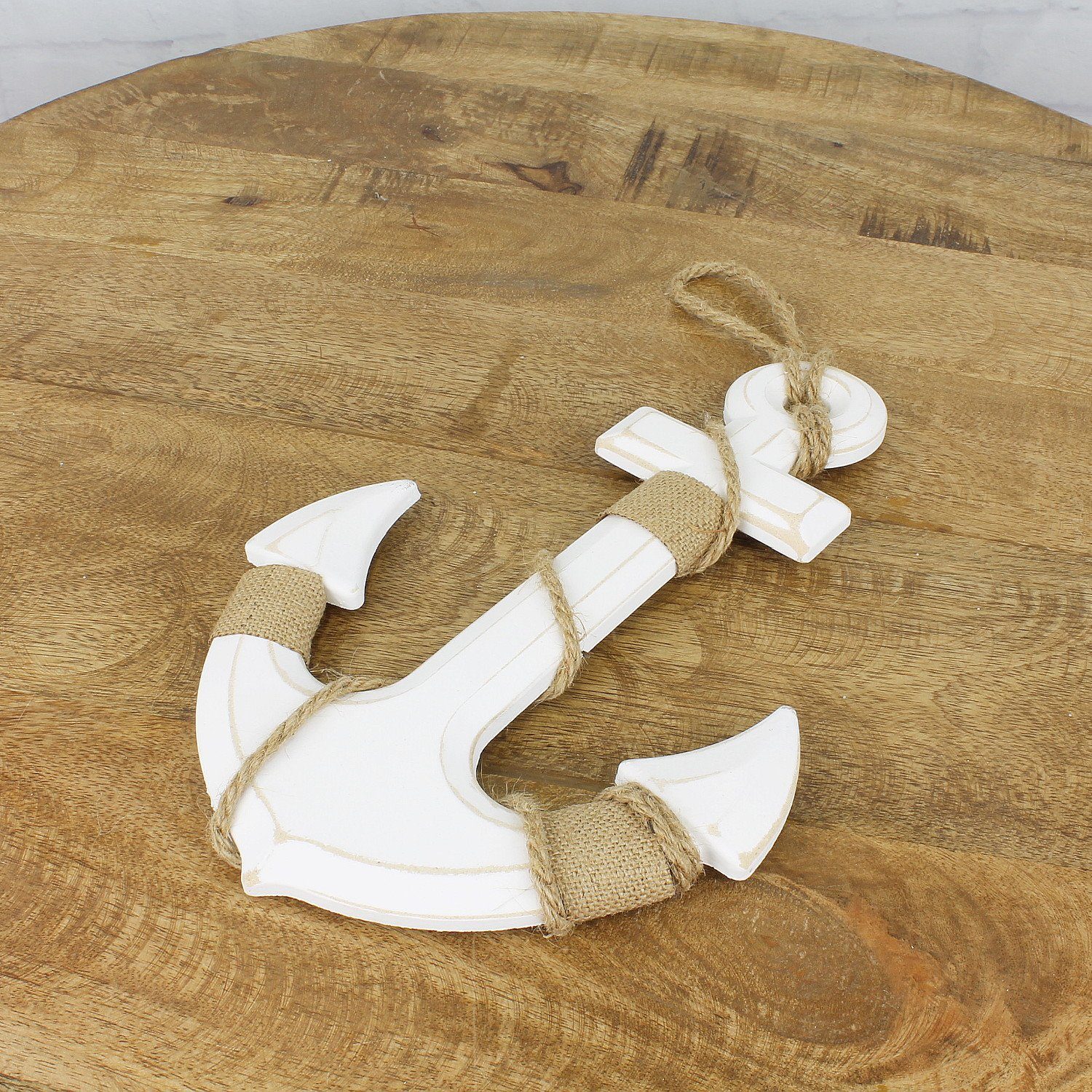 Macosa Home Dekofigur Dekoanker Weiß Holz zum hängen maritime Wanddeko Anke günstig online kaufen