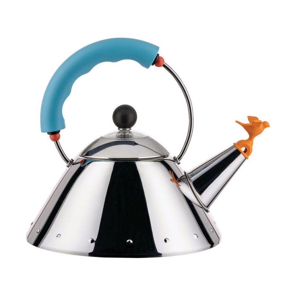 Alessi Wasserkessel Wasserkessel 9093/1 1,0 l Michael Graves hellblau, Edelstahl, thermoplastisches Harz, Wasserkessel, Ø20cm, Edelstahl, blau