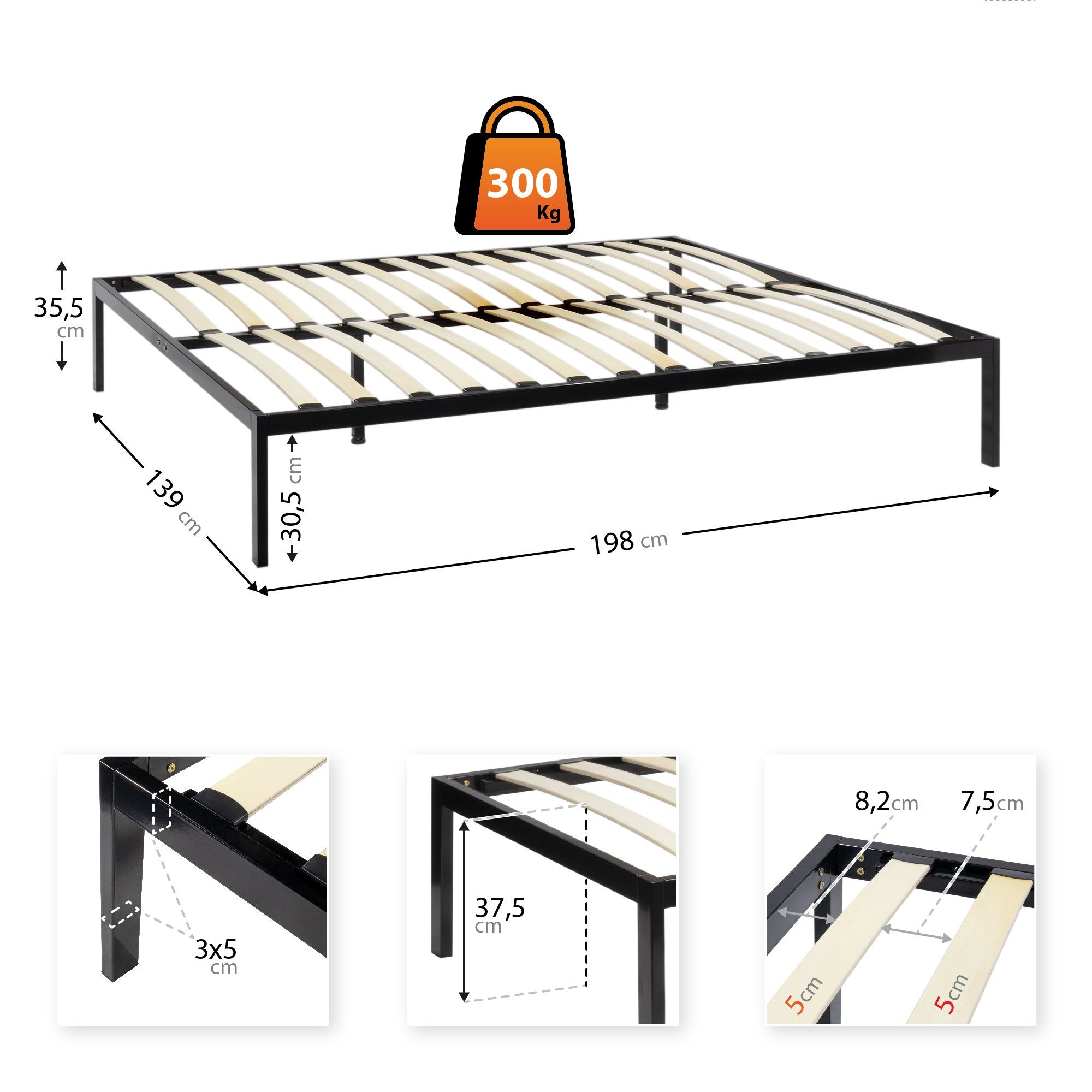 Lattenrost i-Base 140x200 cm, i-flair, Kopfteil nicht verstellbar, Fußteil günstig online kaufen