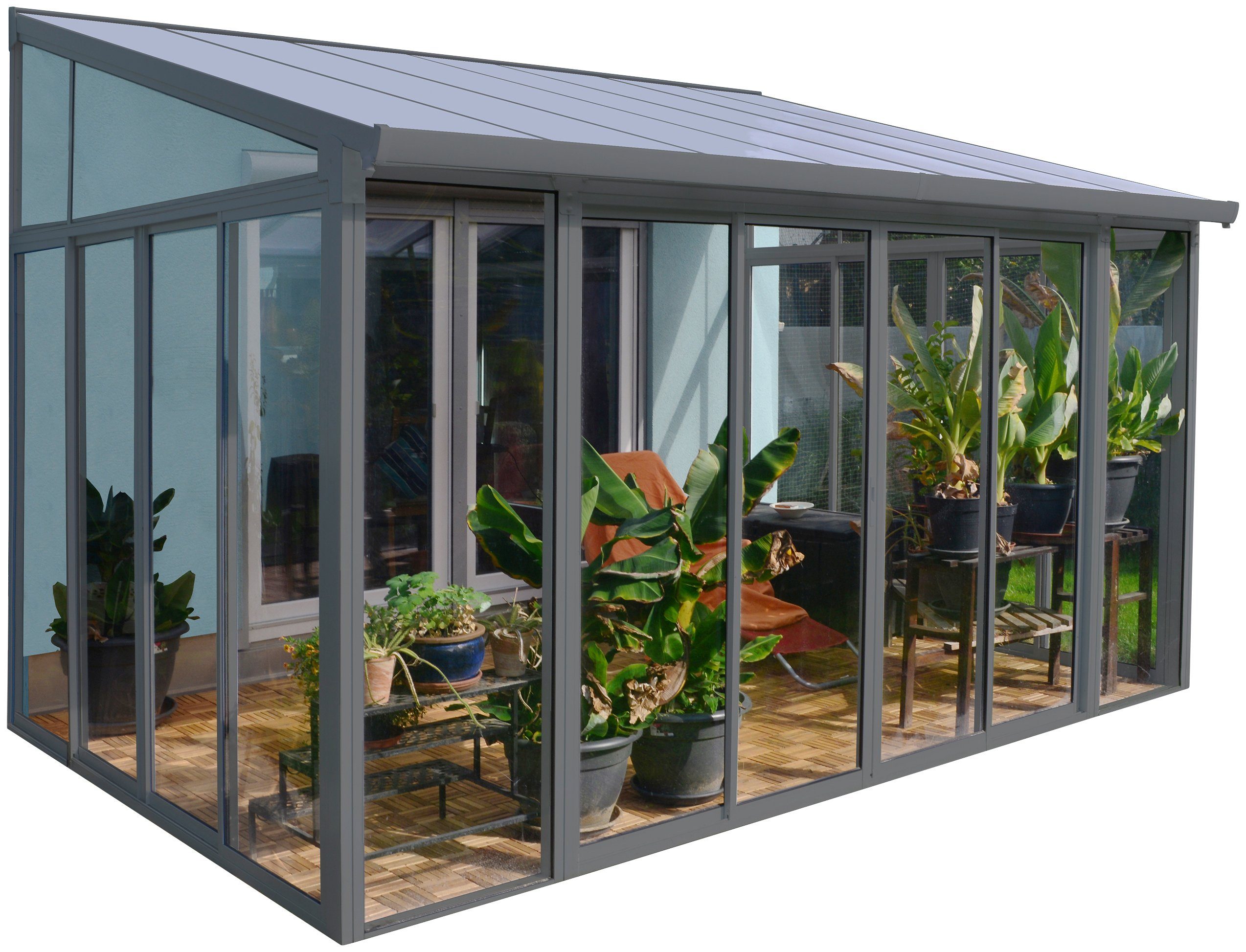 Palram - Canopia Wintergarten San Remo 3x4.2, BxT: 435x277 cm, Bedachung Doppelstegplatten, BxT: 435x277 cm