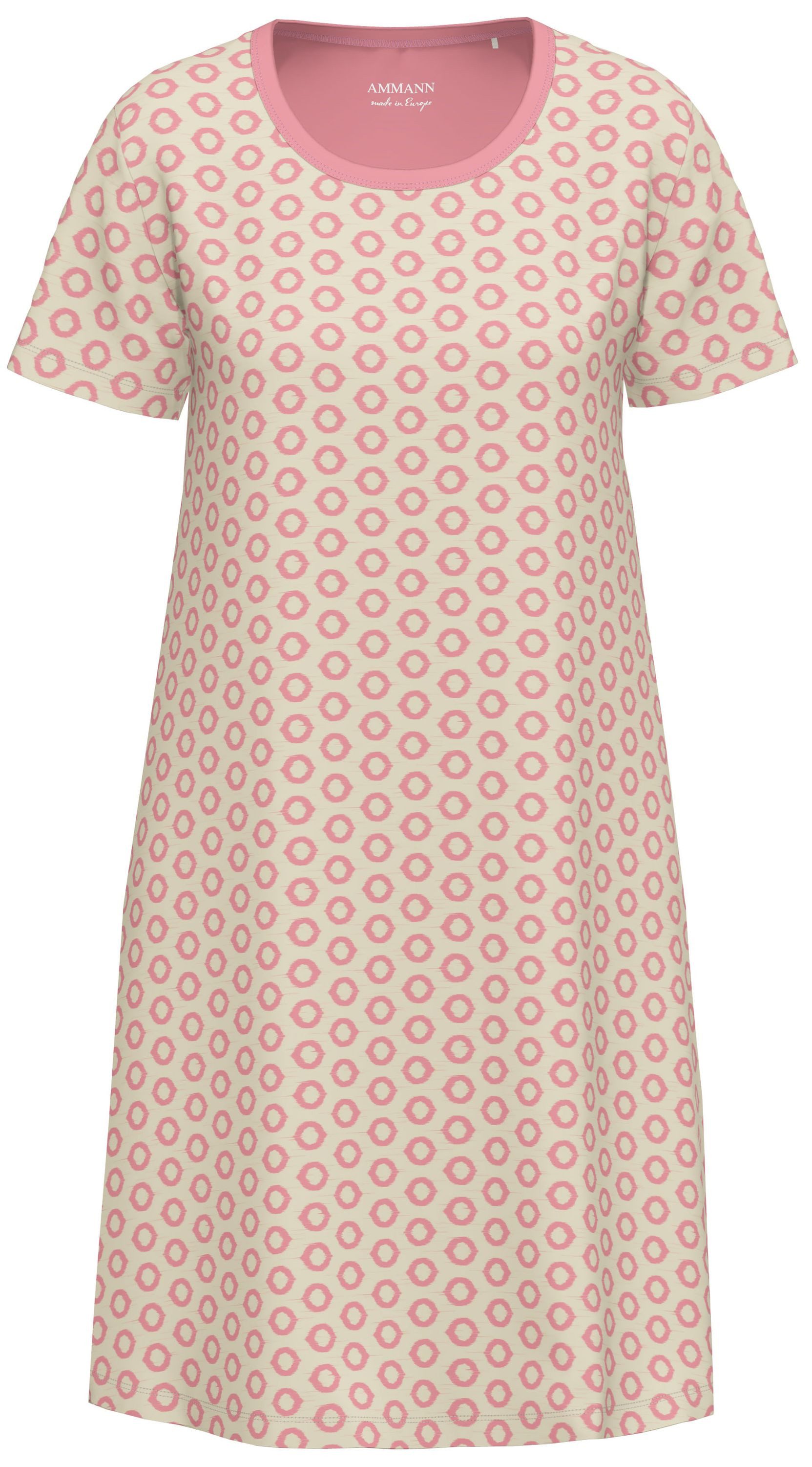 Ammann Nachthemd Beetroot (Set, 1-tlg., 1-teilig) Damen Sleepshirt ca.95cm Schlafshirt Kurzarm Baumwolle-Modal-Mix