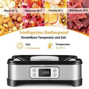 LUCKZON Dörrautomat Dehydrator mit Zeitanzeige, Timer und Temperaturregelung(35-70), 400,00 W, 8 Etagen, 400 Watt, 35-70° Temperatur