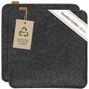 Miqio Sitzkissen 2 er Set Sitzkissen 2 Sitzauflage mit Antirutschnoppen 35 x 35 cm, Nachhaltig: Aus recycelten PET Flaschen hergestellt.