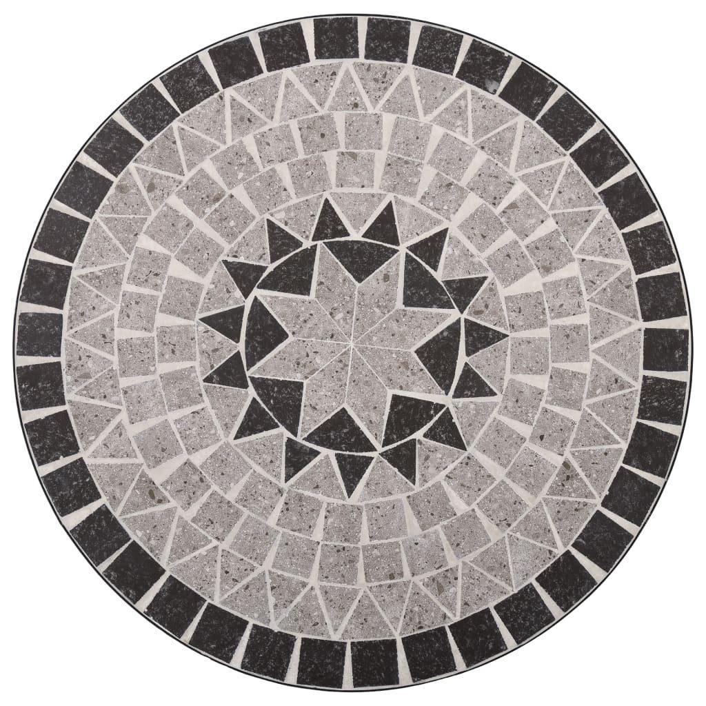 cm 61 Grau Mosaik-Bistrotisch vidaXL Gartentisch (1-St) Keramik