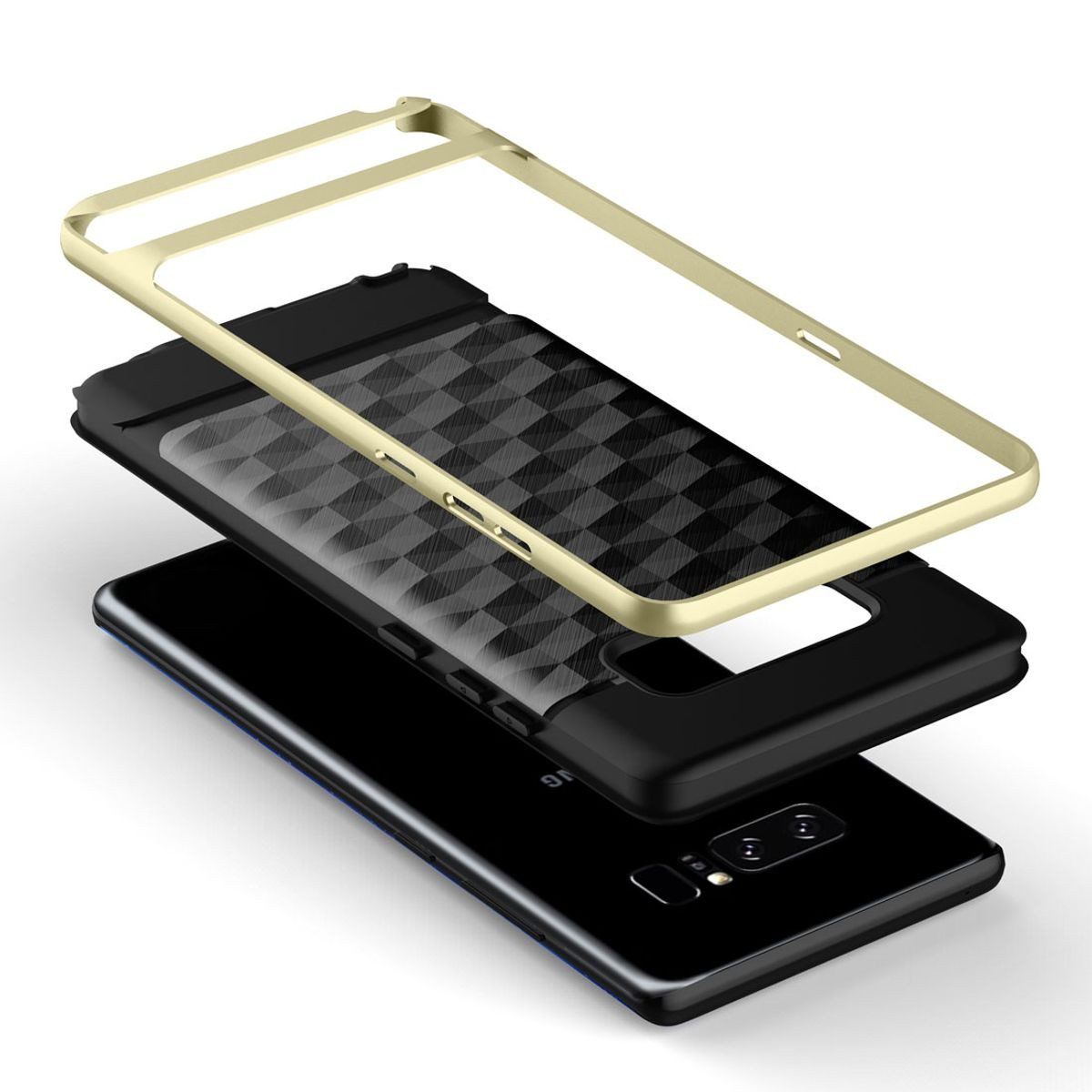 König Design Handyhülle Samsung Galaxy Note 8, Samsung Galaxy Note 8 Handyhülle Backcover Grau