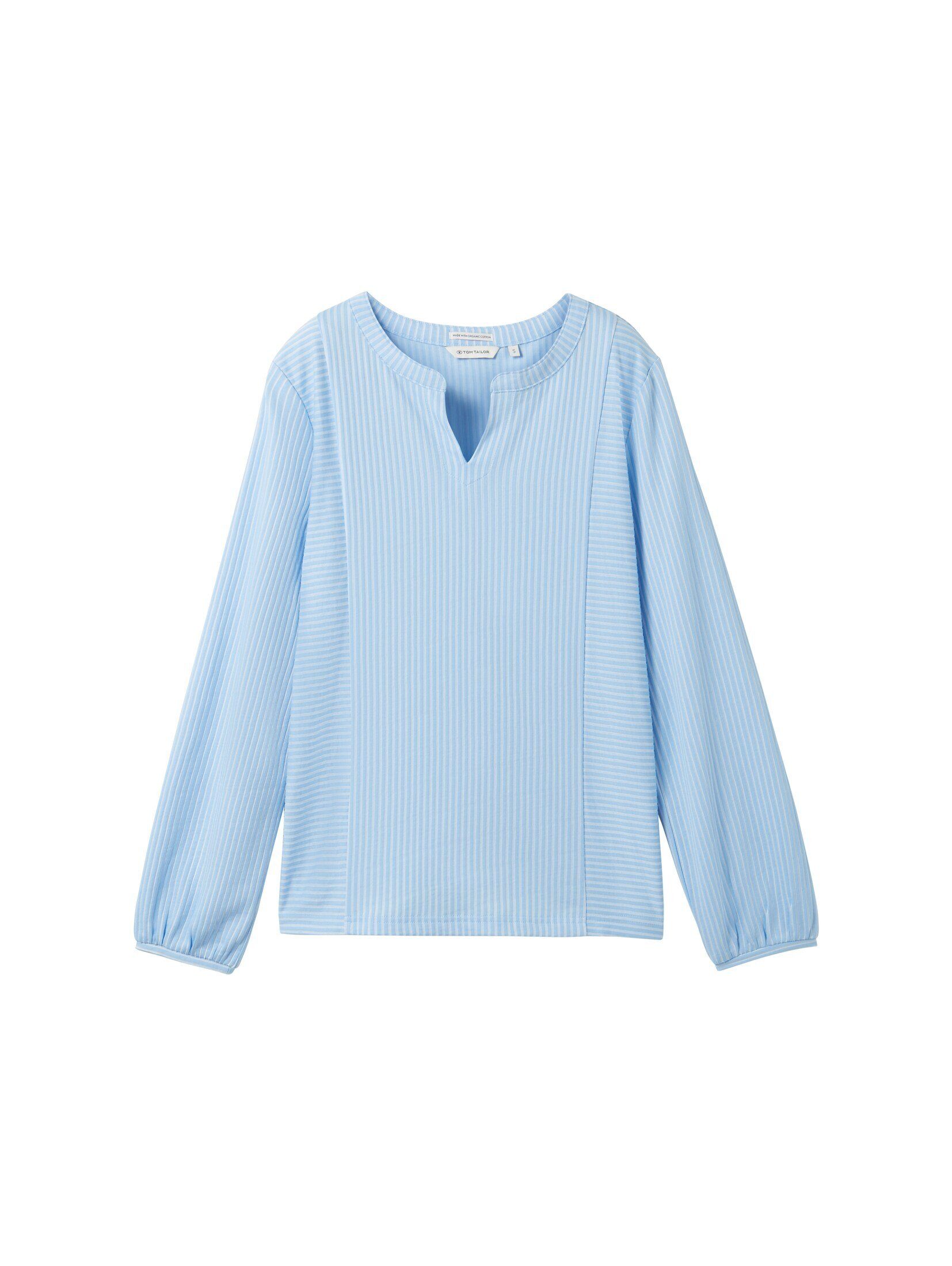 TOM TAILOR Langarmshirt T-Shirt Bluse mit Streifenmuster günstig online kaufen