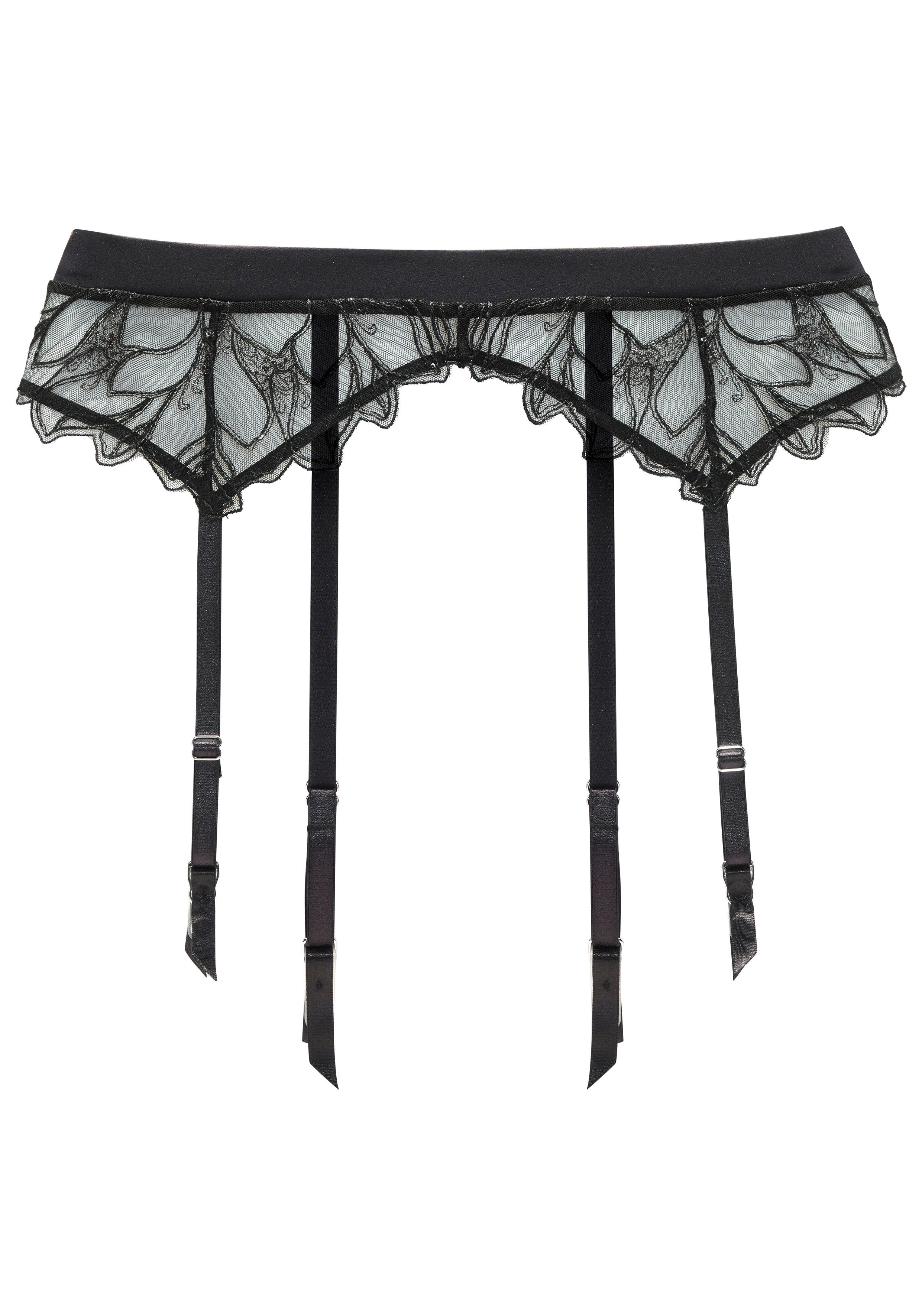 LASCANA Strapsgürtel, aus leicht transparenter Spitze mit hübschen Glitzerdetails