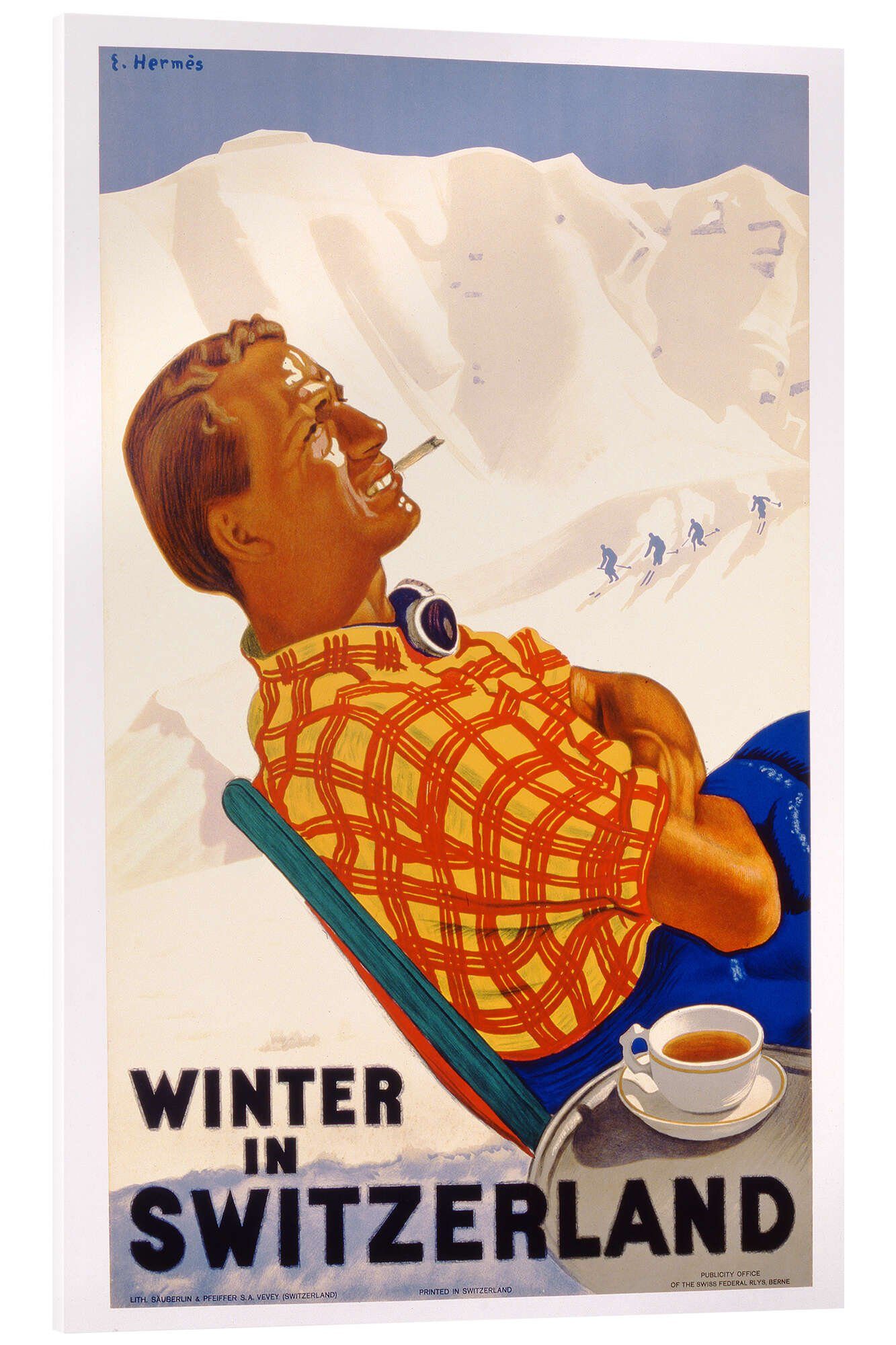Acrylglasbild Vintage Ski Collection