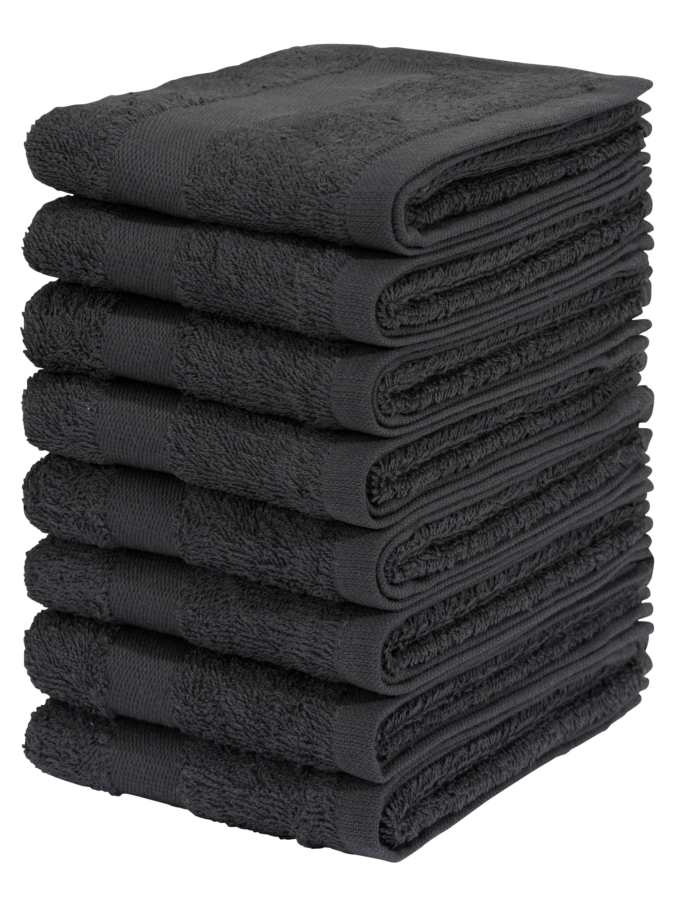 OTTO home Gästehandtücher Vanessa, 8 Gästehandtücher, 30x50cm, in Standard- und Premium-Qualität, Walkfrottee (Set, 8-St), Handtücher mit Bordüre, 100% Baumwolle, einfarbig, weich