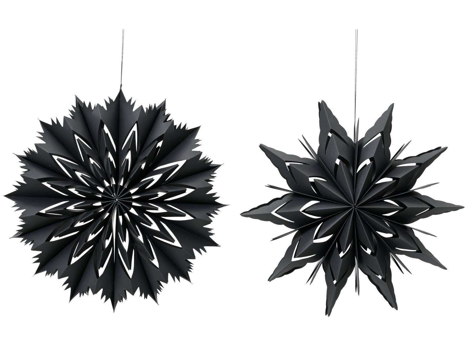 Decoris season decorations Dekohänger Dekoanhänger schwarz Stern Papier sortiert 40cm (1 Stück)