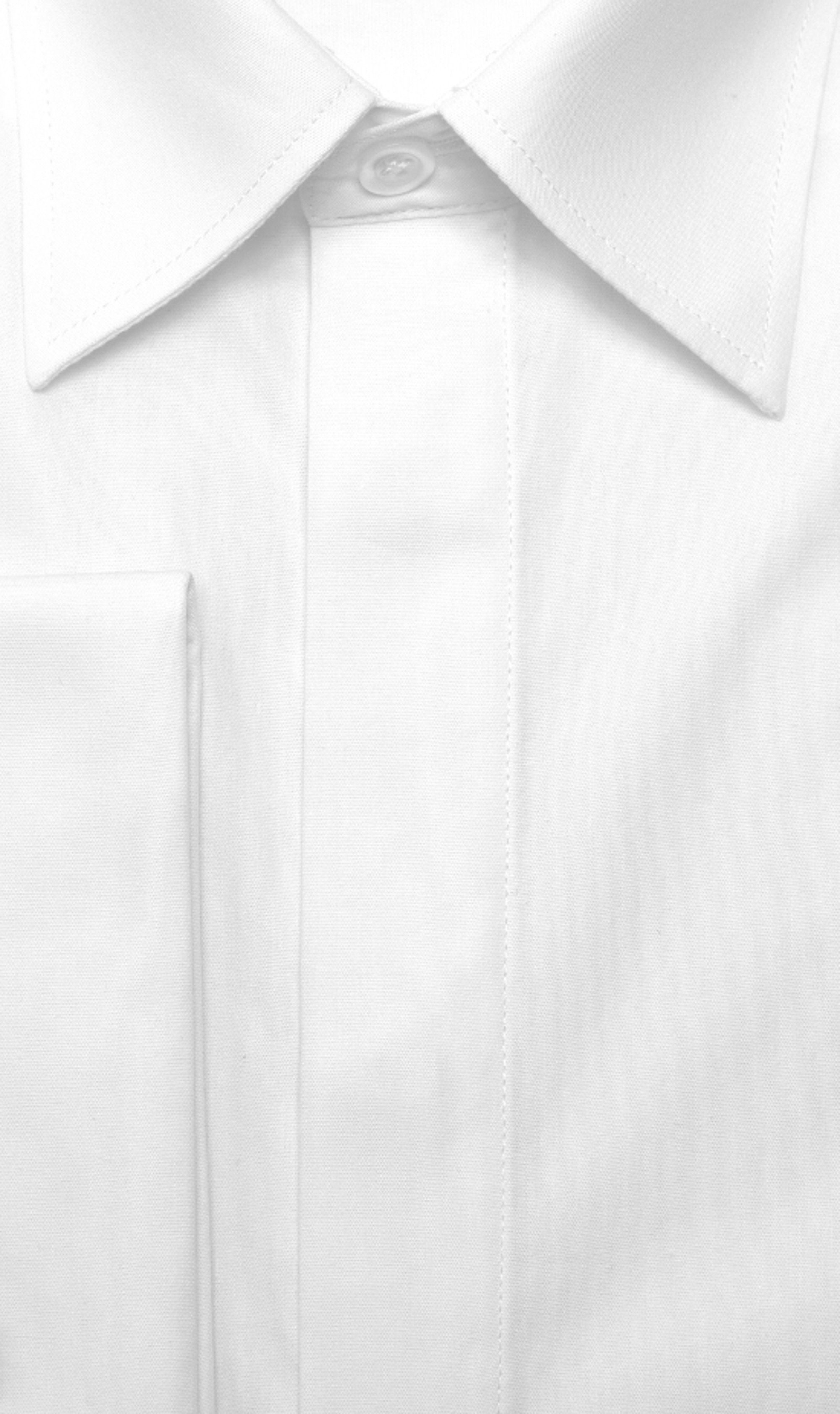 Huber Hemden Schnitt Fit-gerader Knopfleiste Langarmhemd verdeckte weiß Regular Umschlag-Manschetten HU-0011