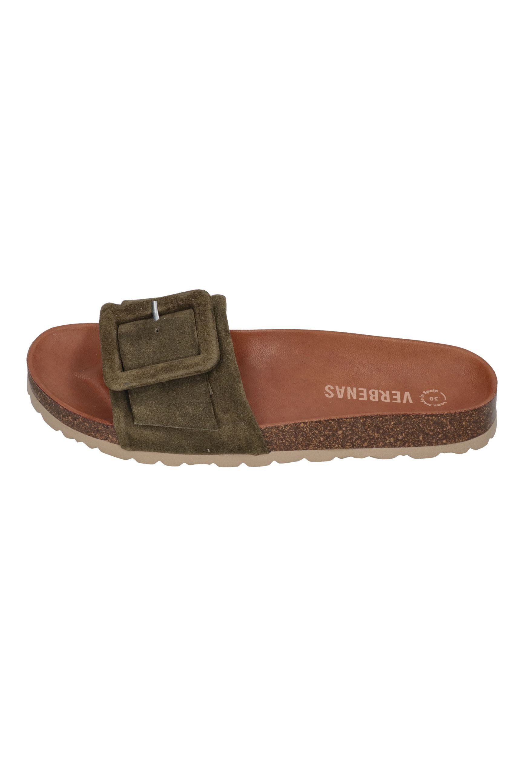 VERBENAS REIKO Velour Pantolette Kaki günstig online kaufen