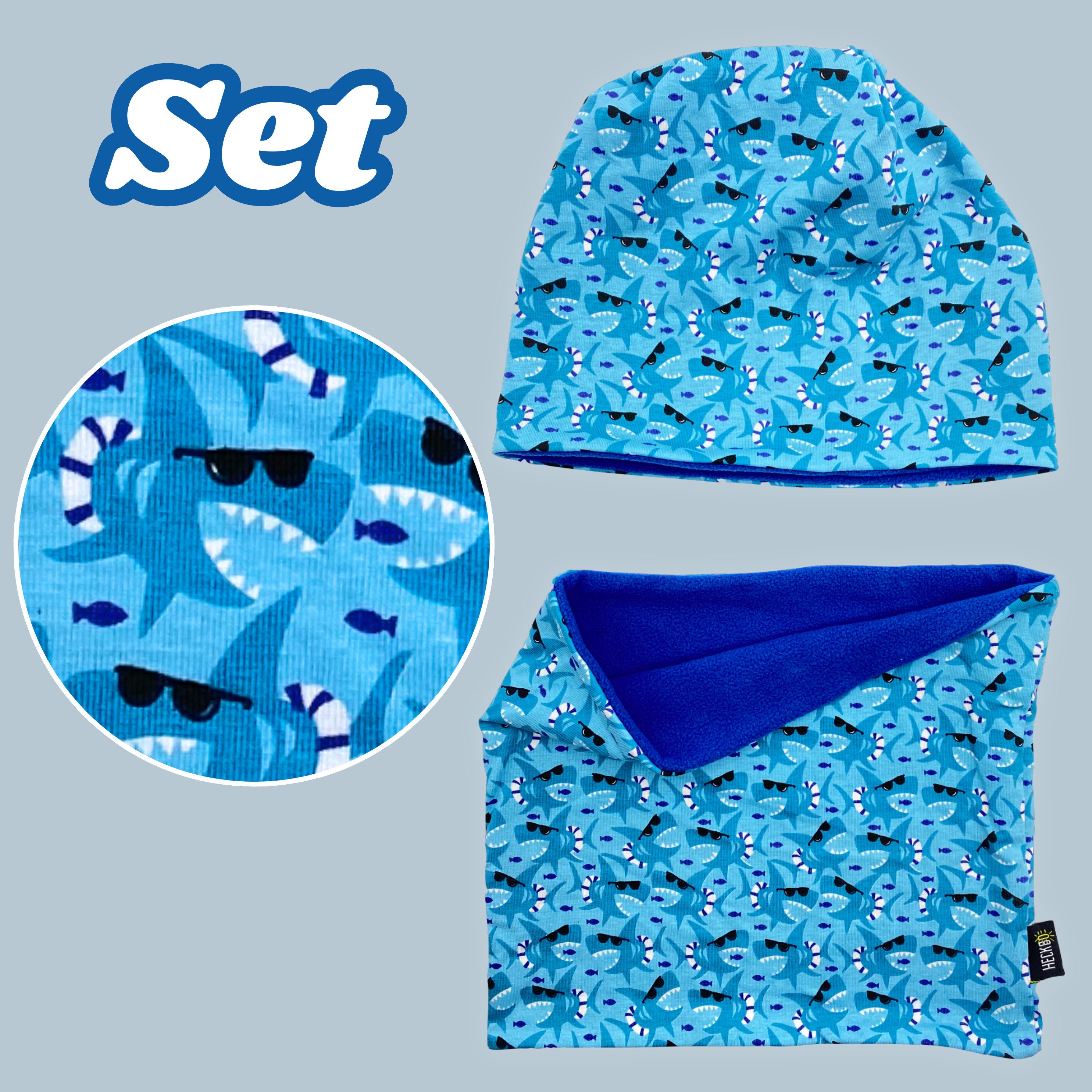 HECKBO Beanie HECKBO Kinder Mädchen Jungen Beanie Mütze & Loop-Schal Set – Bild 5 von 5
