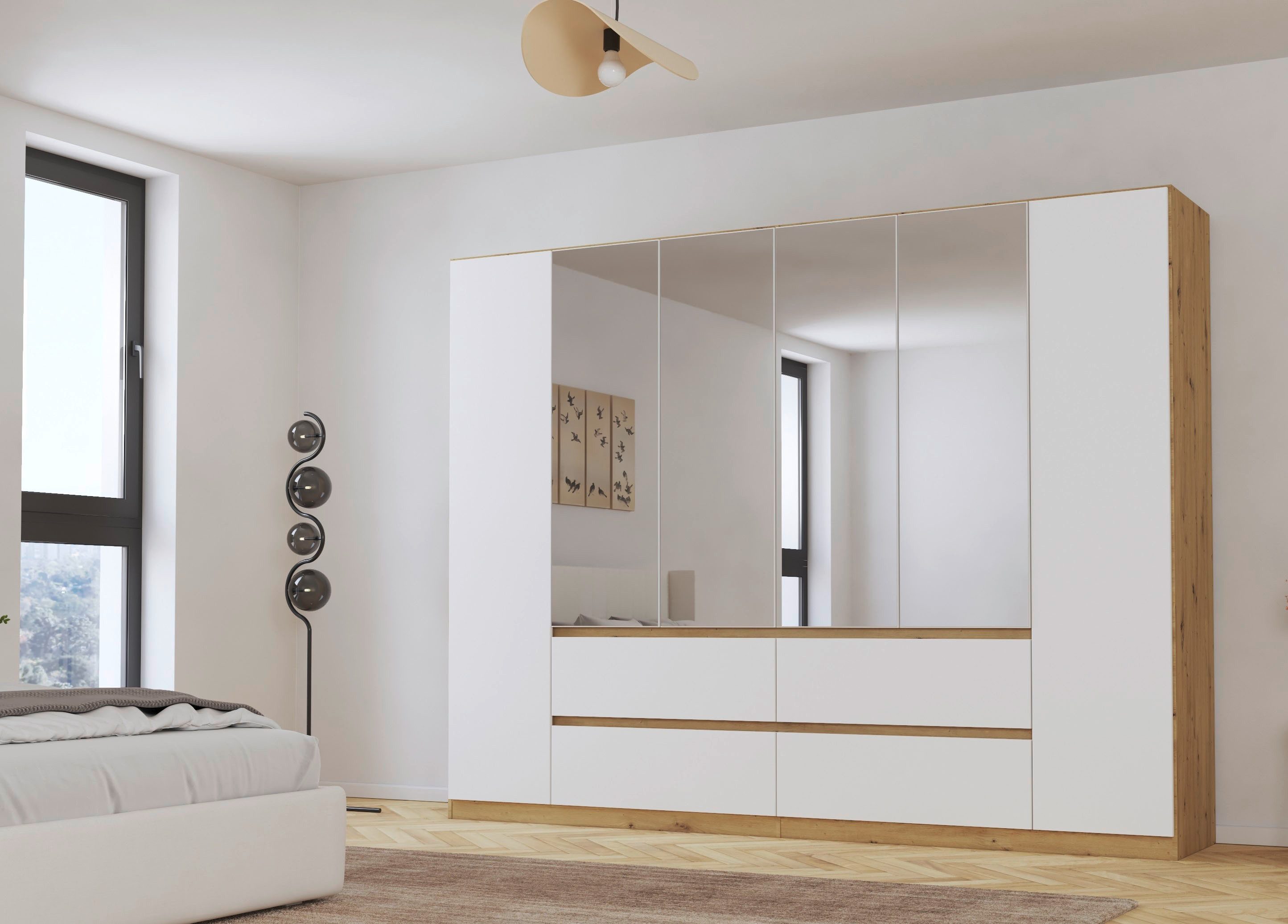rauch Drehtürenschrank Schrank Garderobe MAINZ Breiten 91/136/181/226/271/315/360, Höhe 210cm (3 verschiedene Ausstattungen BASIC/CLASSIC/PREMIUM (inkl. SOFT-CL – Bild 2 von 5