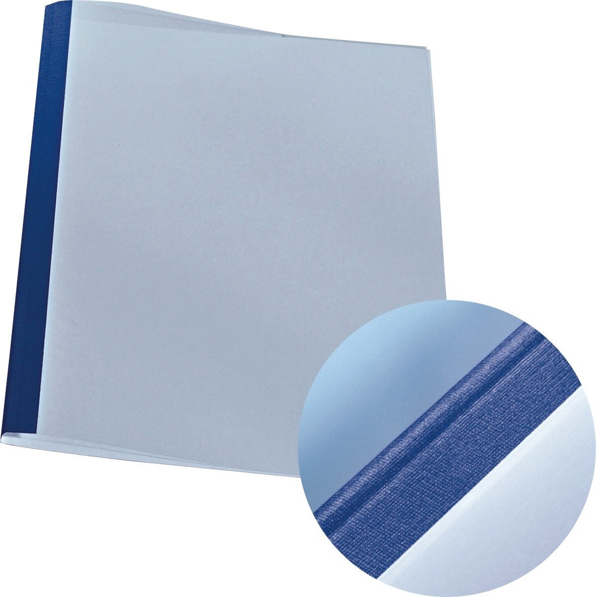 Thermo-Bindemappe Thermobindemappen Leinenoptik A4 3mm blau VE=25 Stück