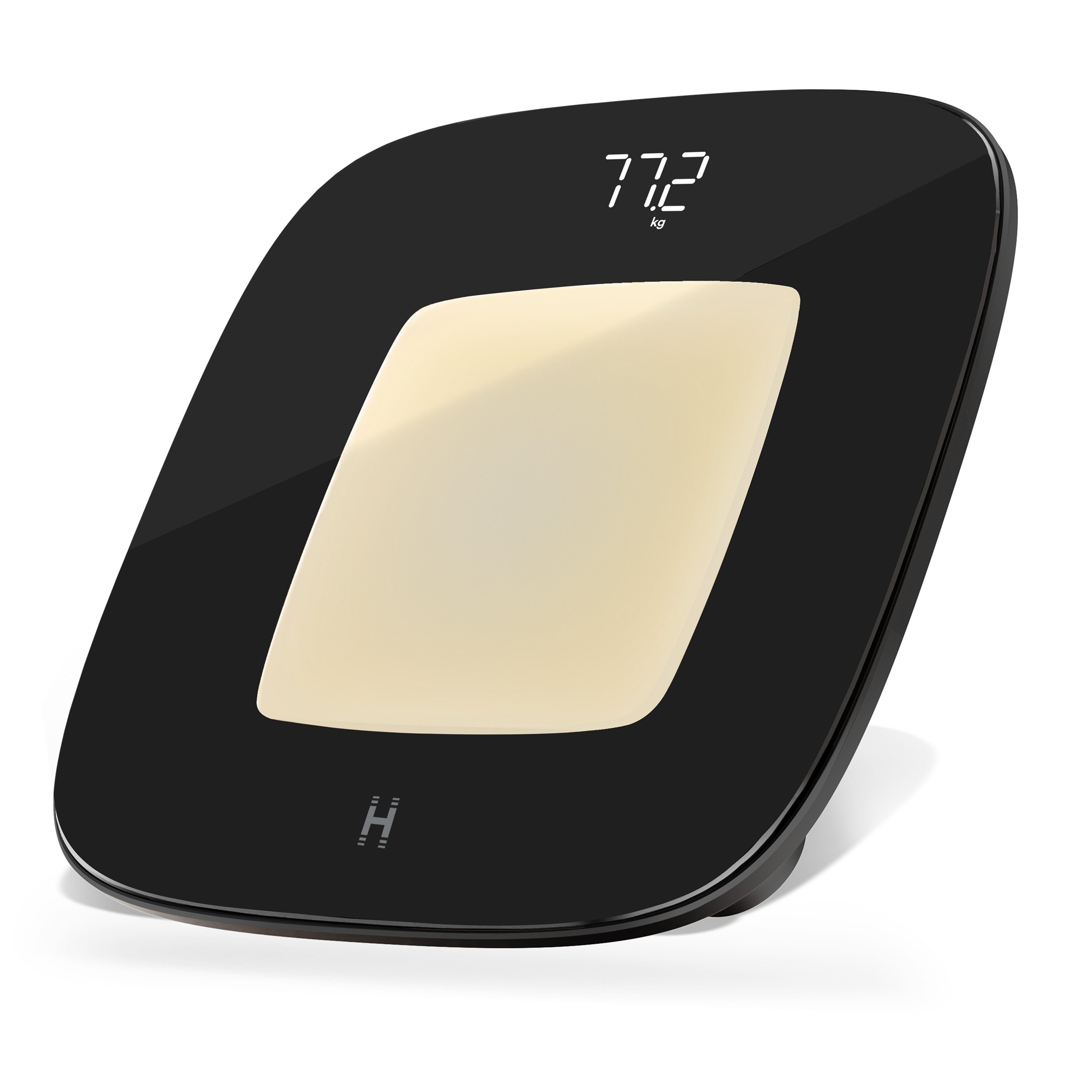 HOMEDICS Personenwaage SCL-B100-BK glo Essentials Badezimmerwaage Digitalwaage Personenwaage, Nachtlicht mit Bewegungssensor & Sockel aus 100 % Recyclingkunststoff