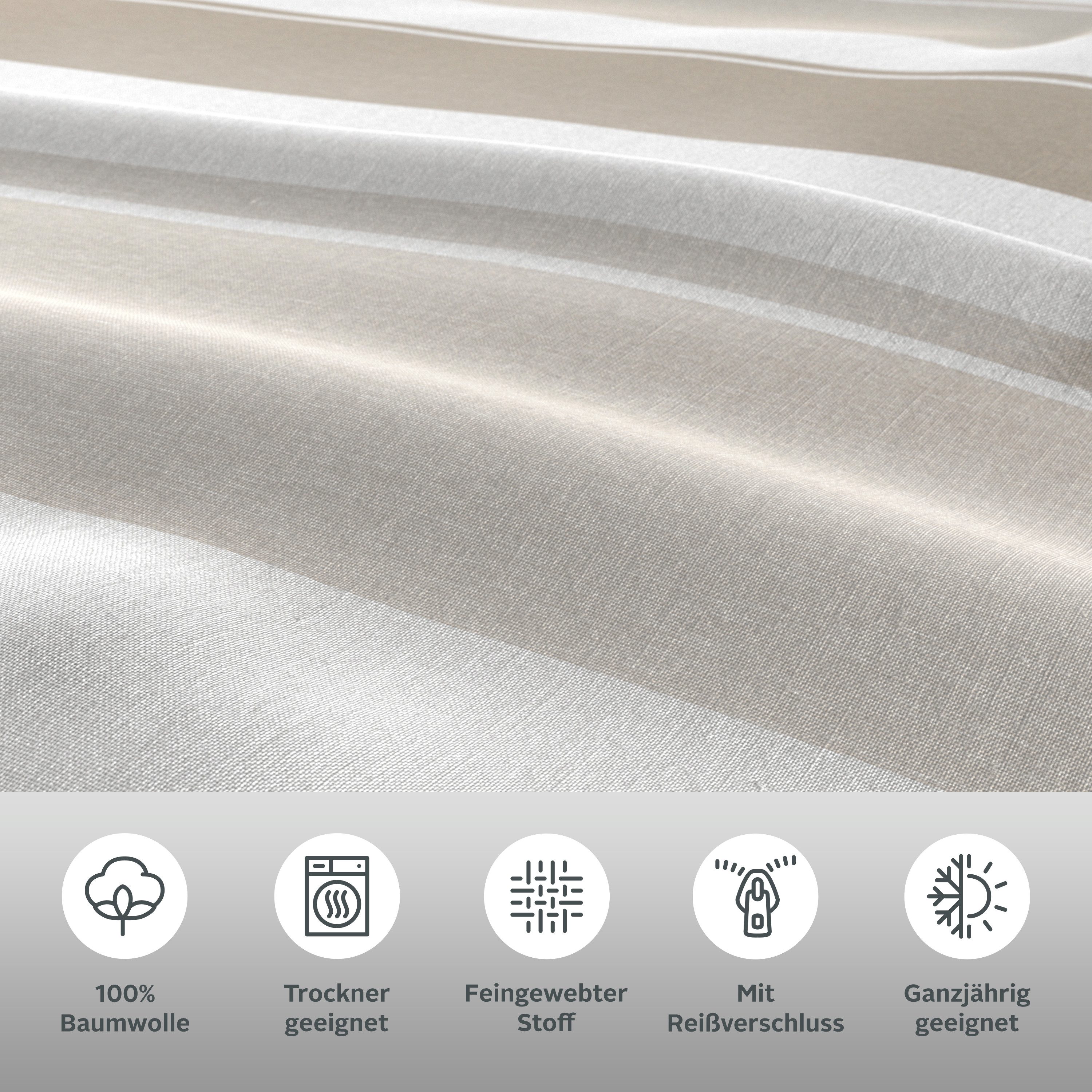 OTTO home Bettwäsche Yonne, Renforcé, 2 teilig, in frischen Farben, gestreifte Bettwäsche, ab Gr. 135x200 cm