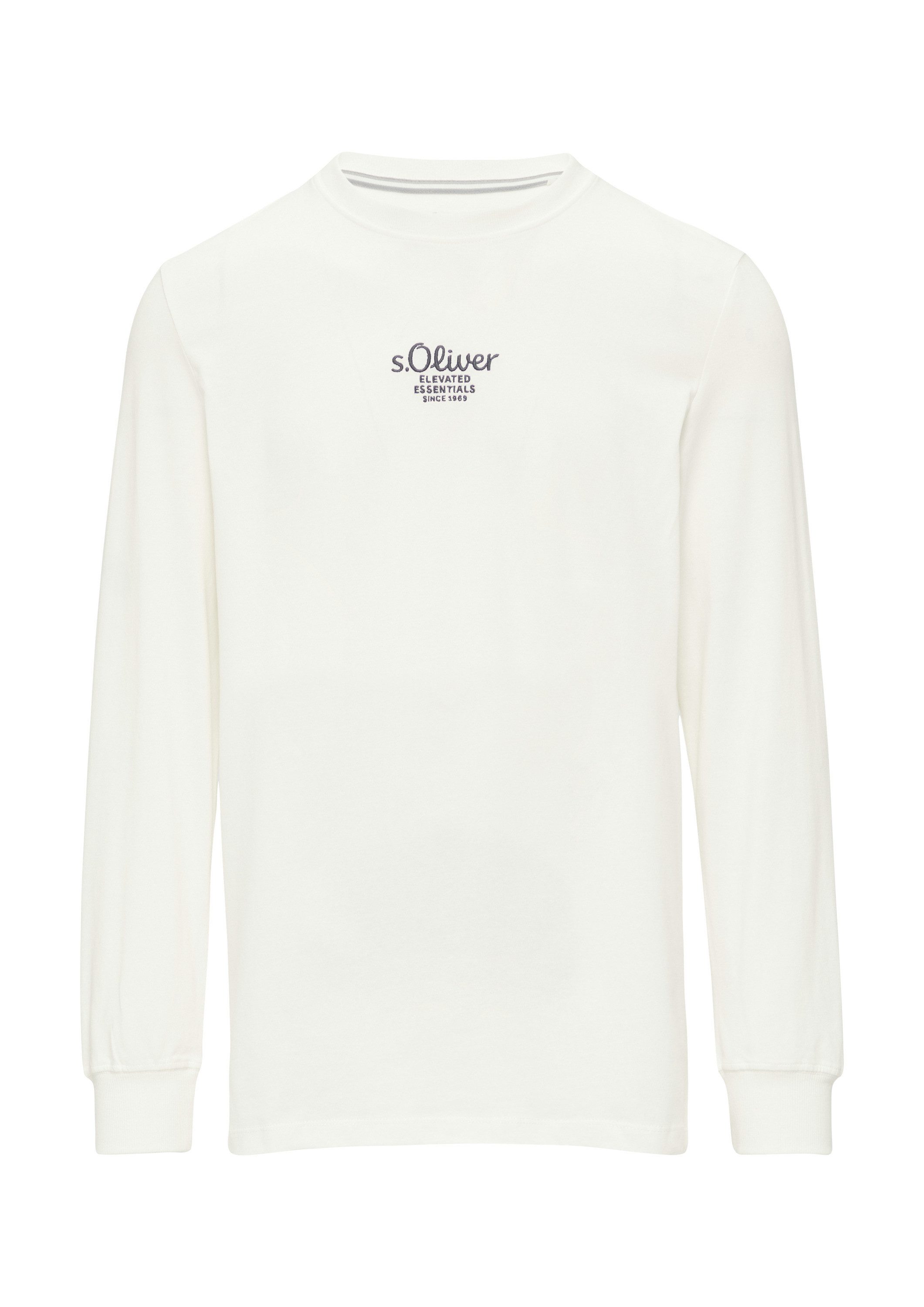 s.Oliver Langarmshirt T-Shirt Langarmshirt mit Logo-Stickerei günstig online kaufen