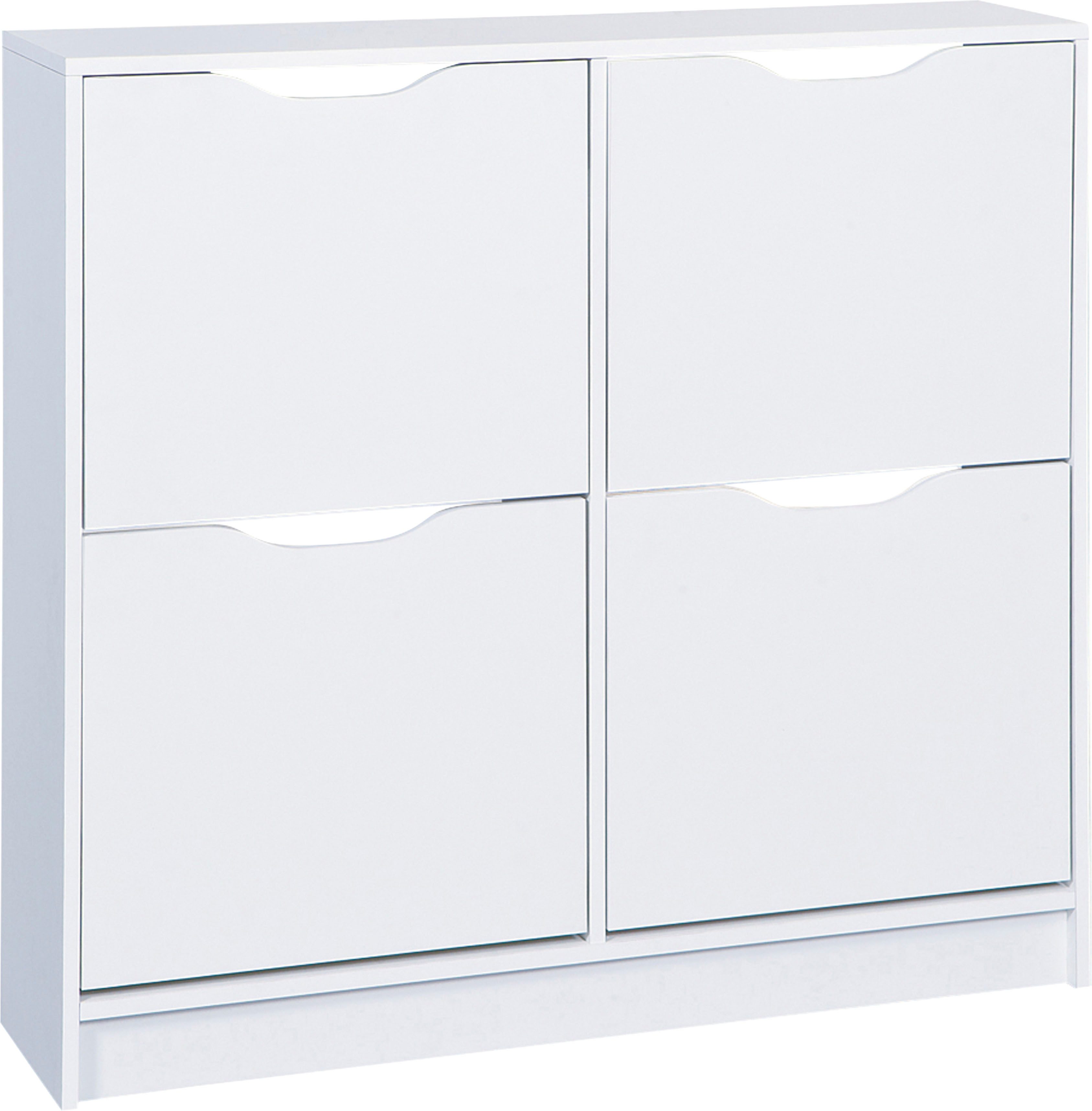 Inter Link Schuhkipper Westphalen, Schuhschrank mit 4 Klappen, modern, platzsparend, Stauraum für Schuhe, BxTxH: 100 x 25 x 90 cm