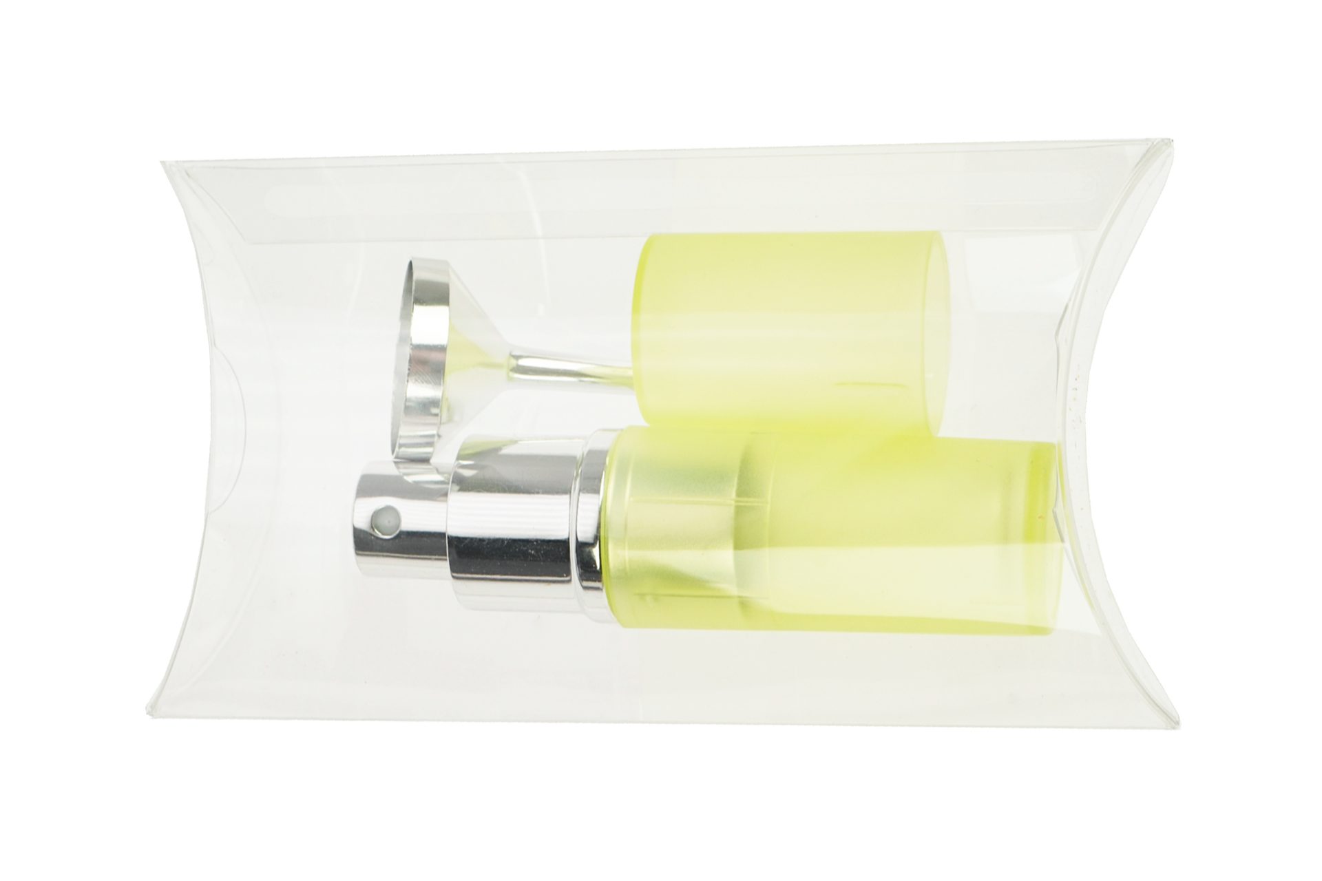 Fantasia Beauty Parfümzerstäuber Taschenzerstäuber transparent grün für 8 ml + Trichter chromfarben (1 St), super zum Verschenken