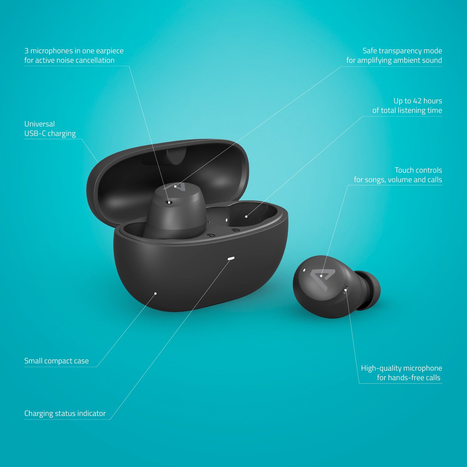 LAMAX LAMAX Buds1 ANC wireless In-Ear-Kopfhörer