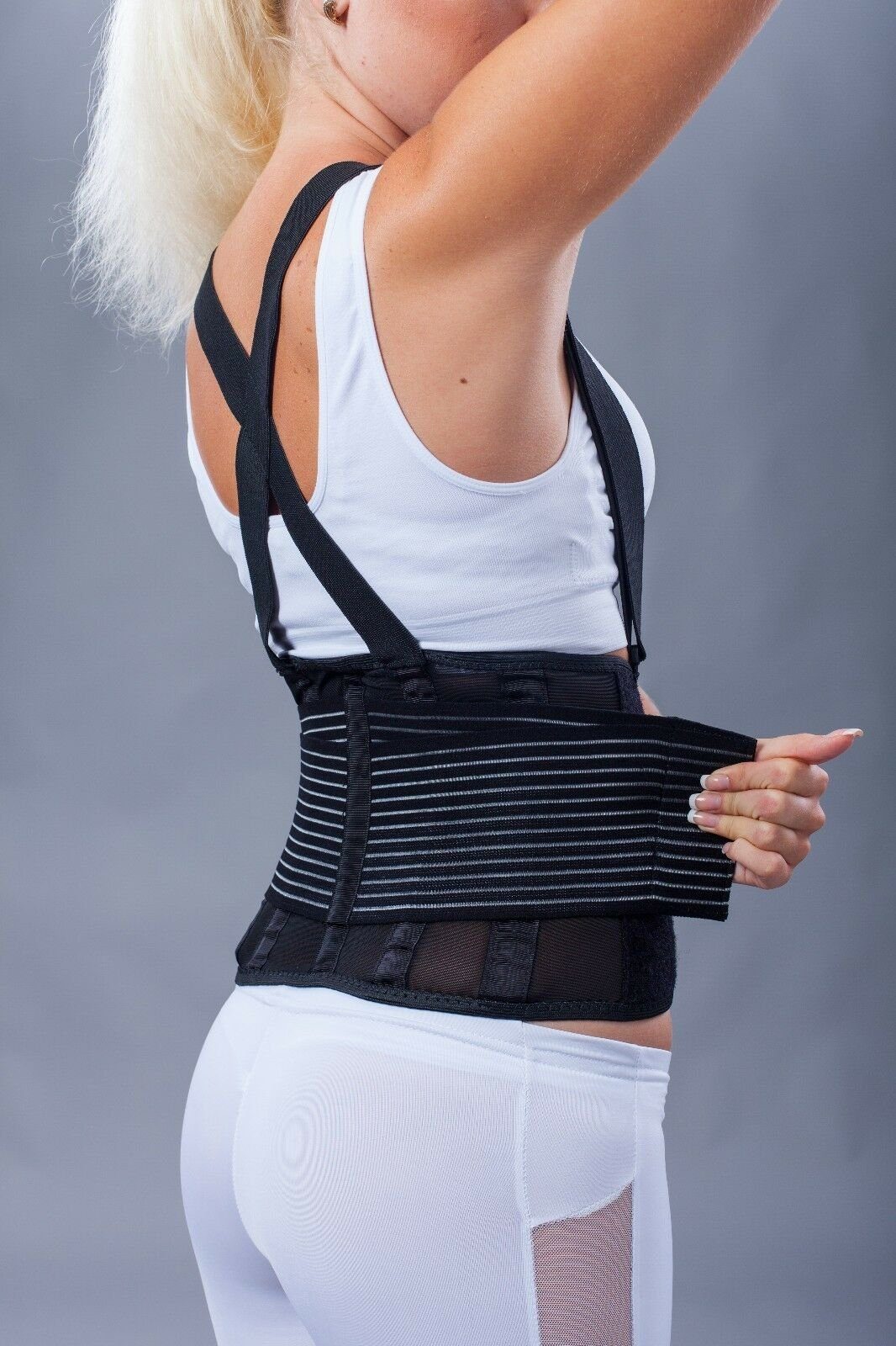 Lorey Medtec Rückenbandage Rückenstützgurt mit Schulterträgern, Lendenstütze, Unisex