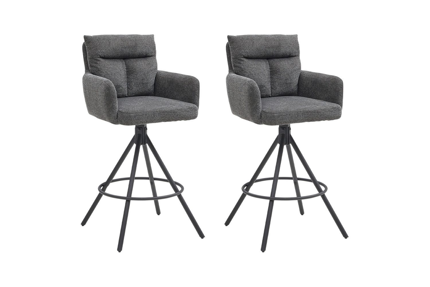 Bistrostuhl Barhocker SOFIA, H 103 cm, Dunkelgrau, Webstoff