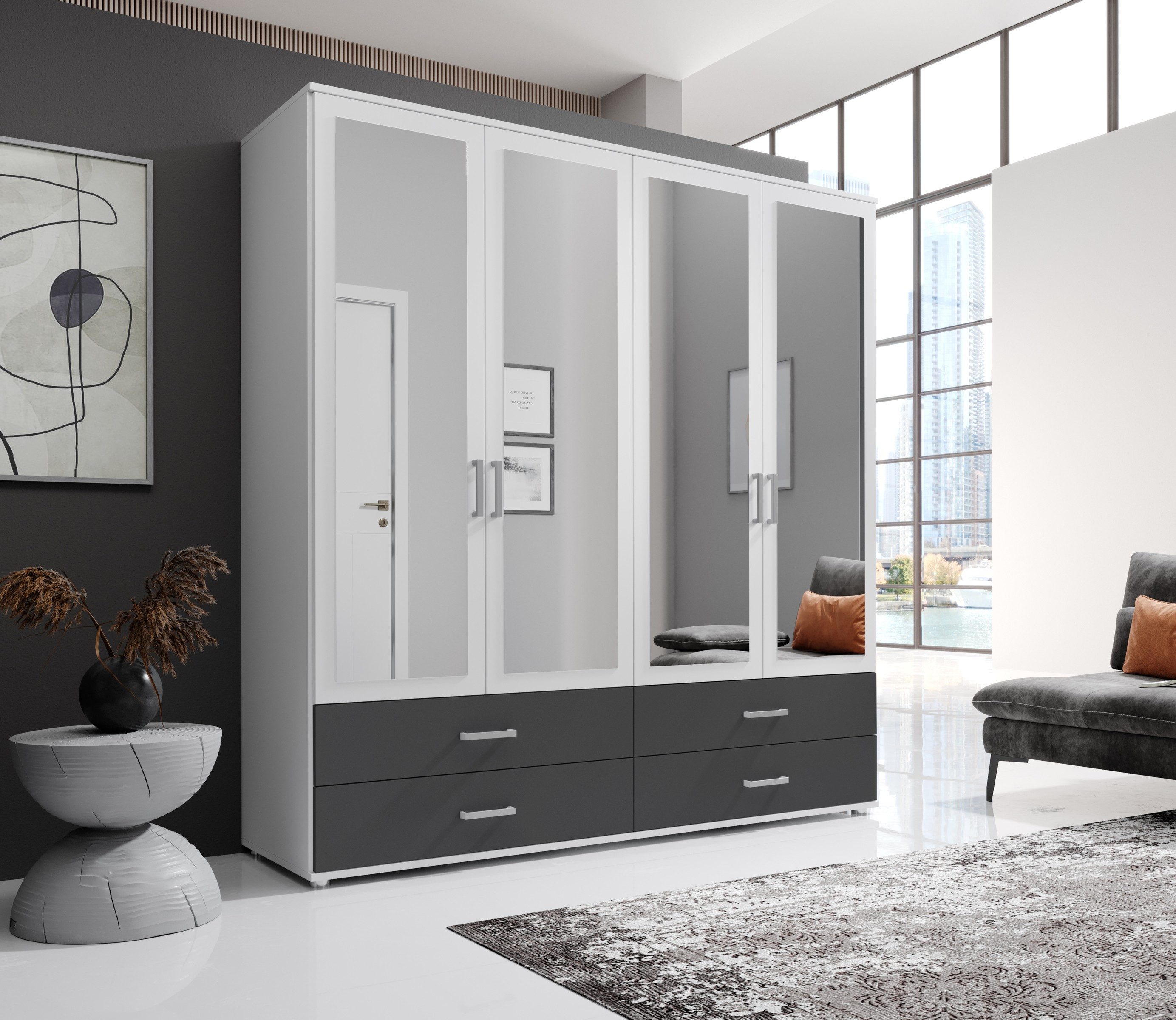 Pol-Power Kleiderschrank 180 x 190 x 51 cm (B/H/T)