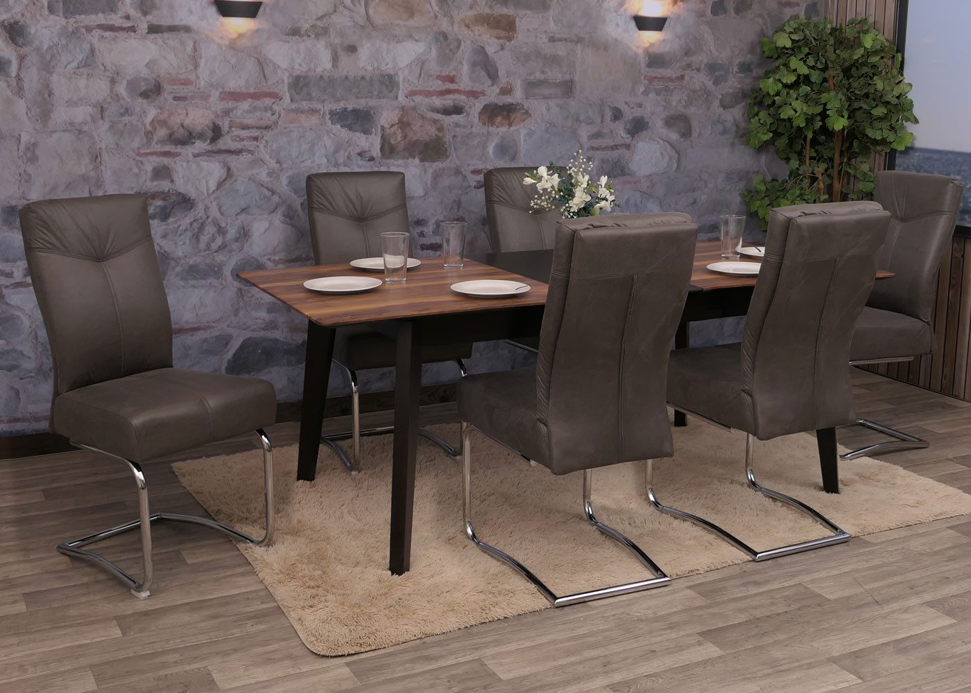 MCW Esszimmerstuhl MCW-G56-6 (Set, 6 St), 6er-Set, Abgerundete Ecken und Kanten, mit Ziernaht