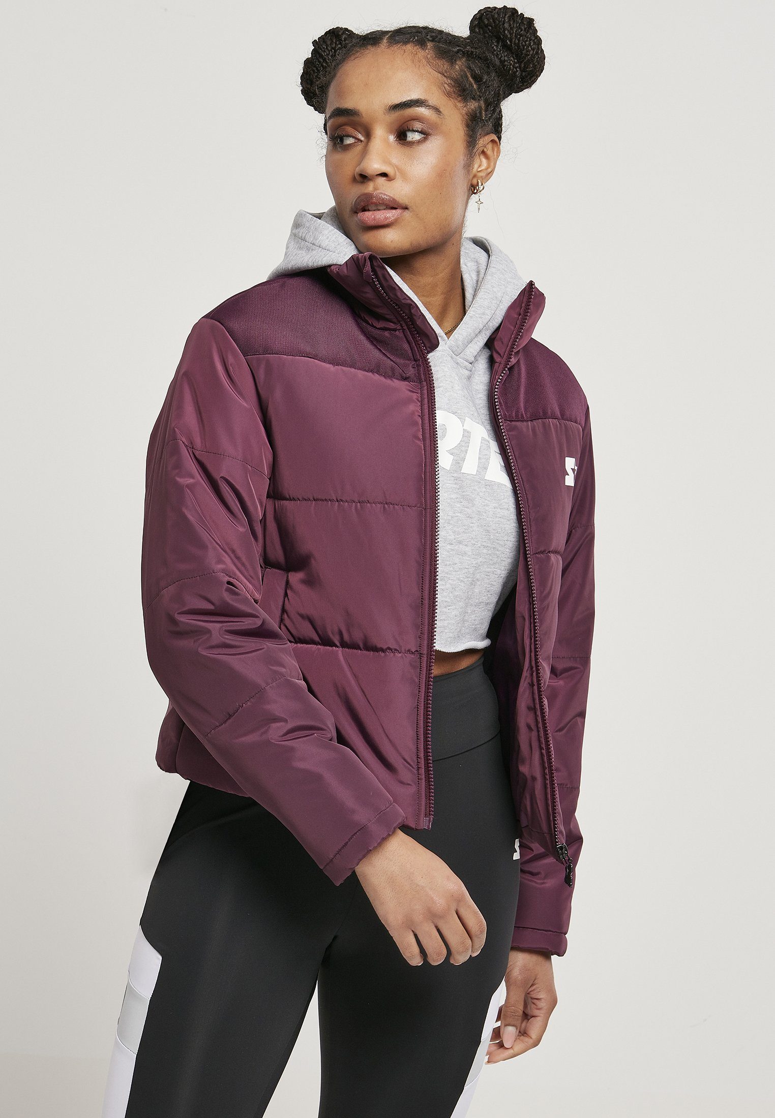 [Mit Bonus] Starter Black Label Winterjacke (1-St) darkviolet Starter Ladies Jacket Damen Logo Puffer