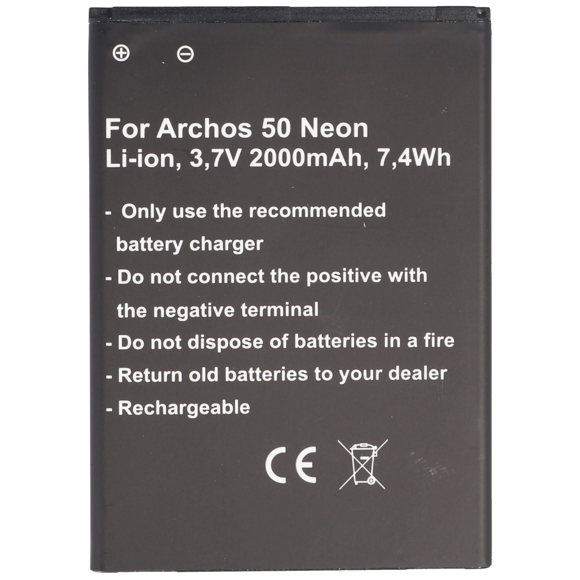 AccuCell Akku passend für den Akku Akku Archos Archos 56,0 50 (3,7 x V) Neon 77,9 2000 x mAh AC50NE