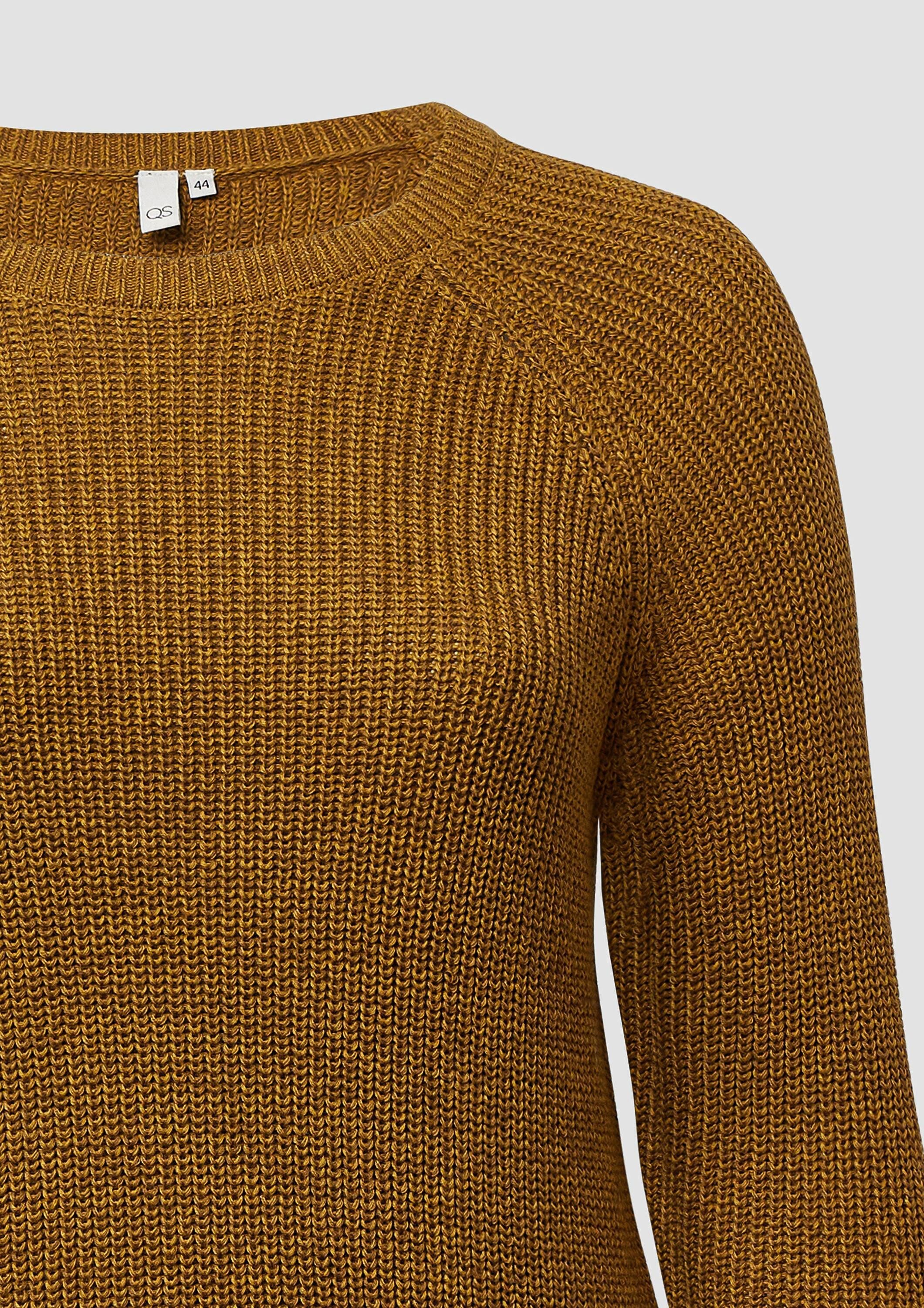QS Longpullover Strickpullover Melierter Strickpullover