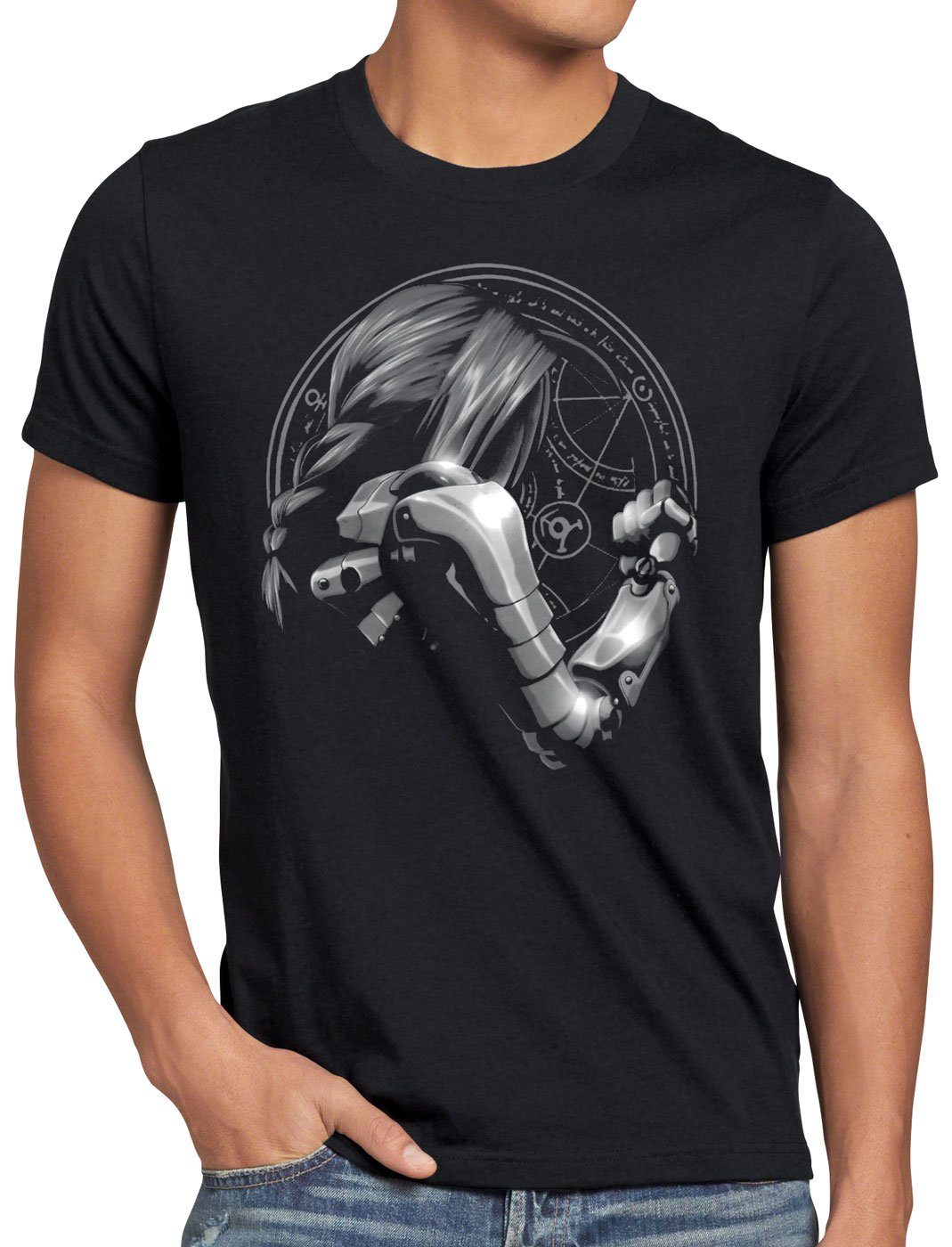 style3 Print-Shirt Herren T-Shirt Hellsing Fighter Vampir Anime Manga schwarz