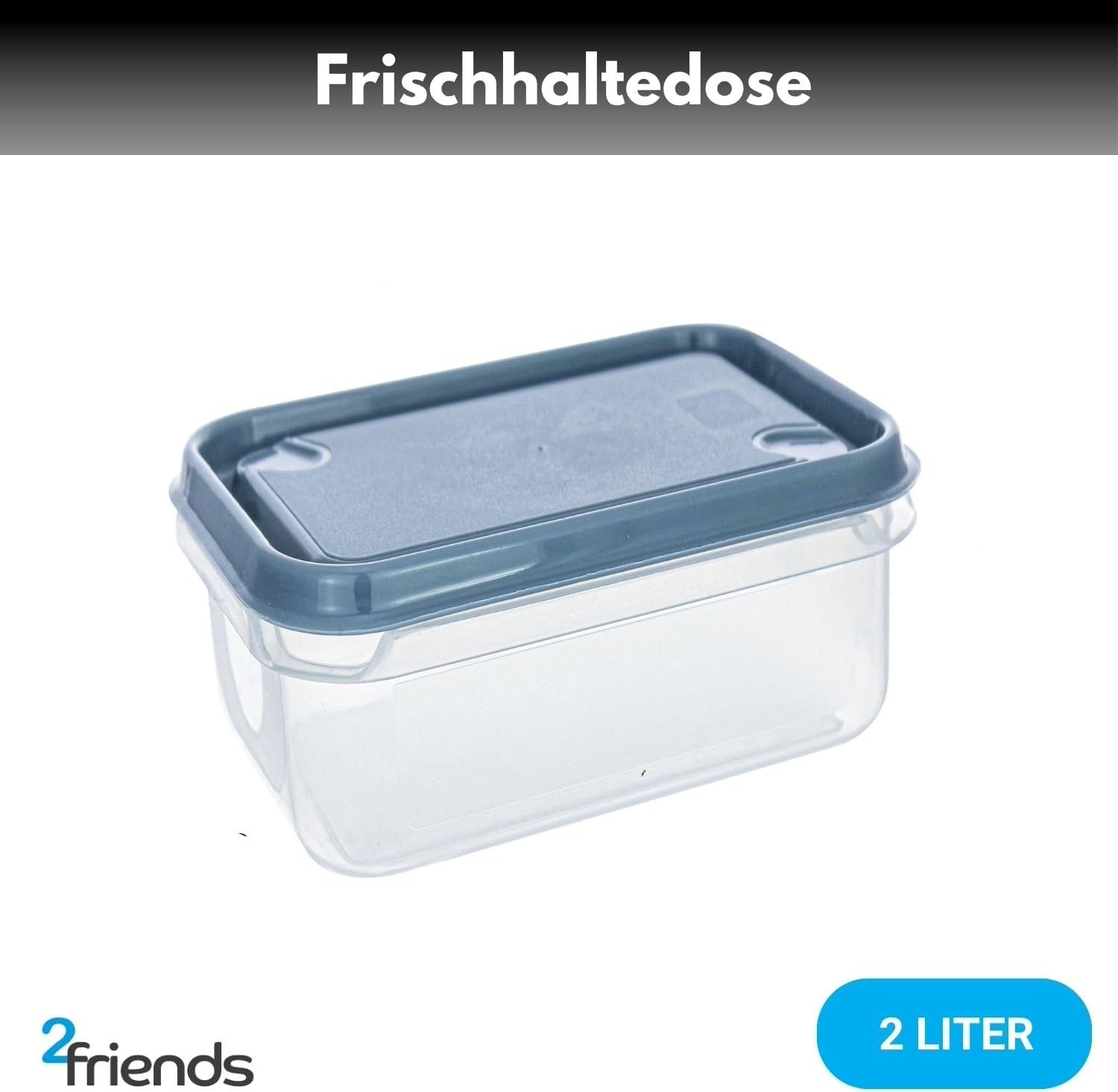 Centi Frischhaltedose Vorratsdosen BERLIN 2 L, Kunststoff, (4er-Set), – rechteckig – 17,5 × 23 × 8,6 cm – stapelbar