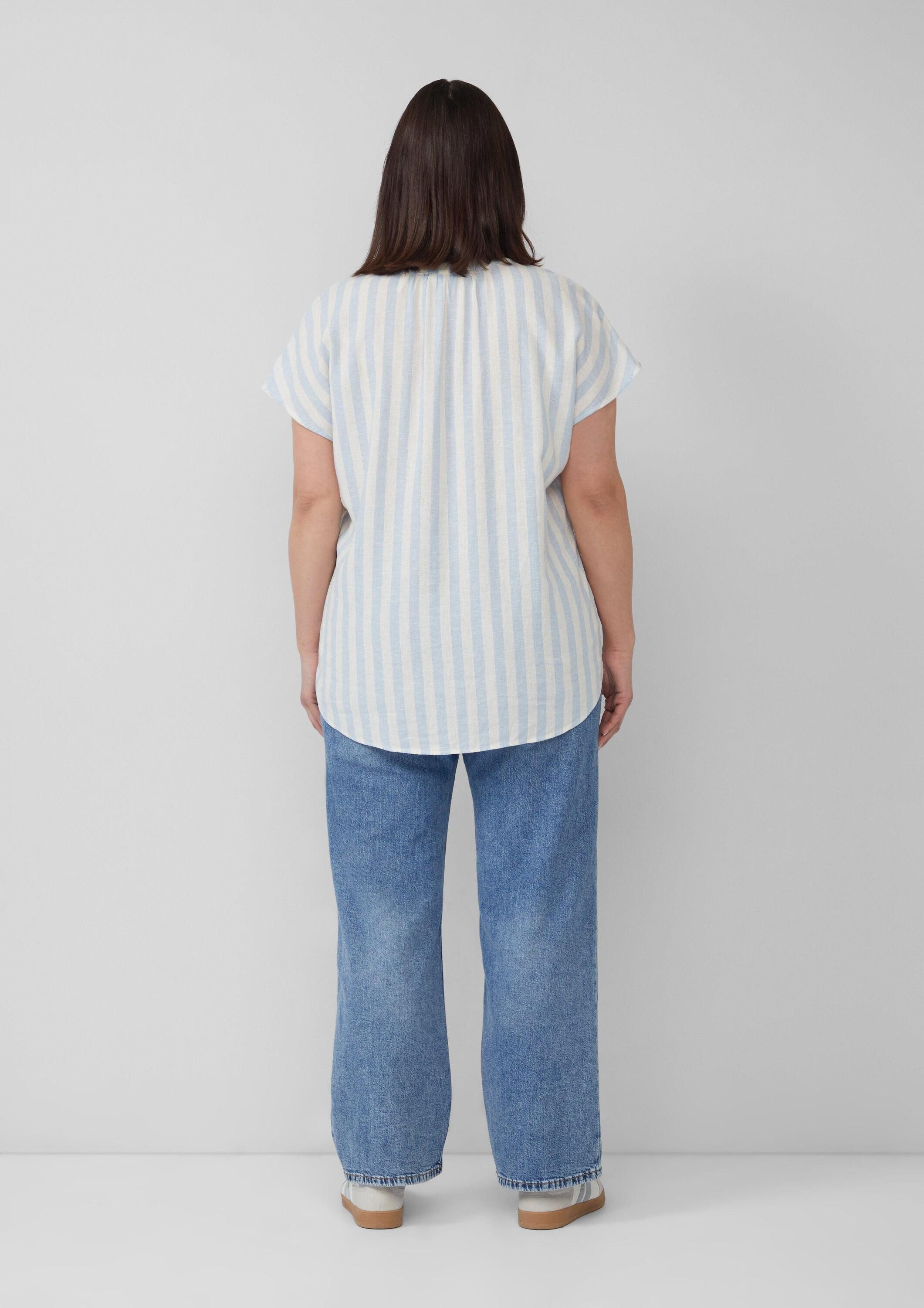 s.Oliver Kurzarmbluse Bluse Ärmellose Bluse aus Leinenmix im Relaxed Fit