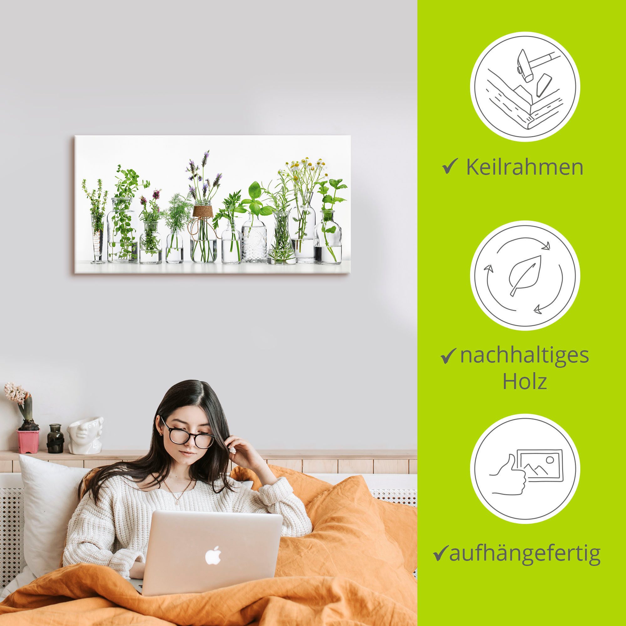 Artland Wandbild Öle mit Kräutern, Kräuterbilder (1 St), als Alubild, Leinwandbild, Poster, Wandaufkleber in verschied. Größen – Bild 5 von 5