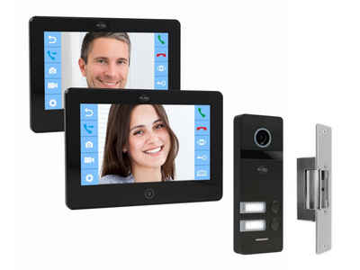 Setpoint Video-Türsprechanlage (Monitor: Innenbereich, Kamera, Klingel: Außenbereich, Video Türsprechanlage & Türöffner, & elektrischer Türöffner, Haus-türklingel mit Kamera Einfamilienhaus)