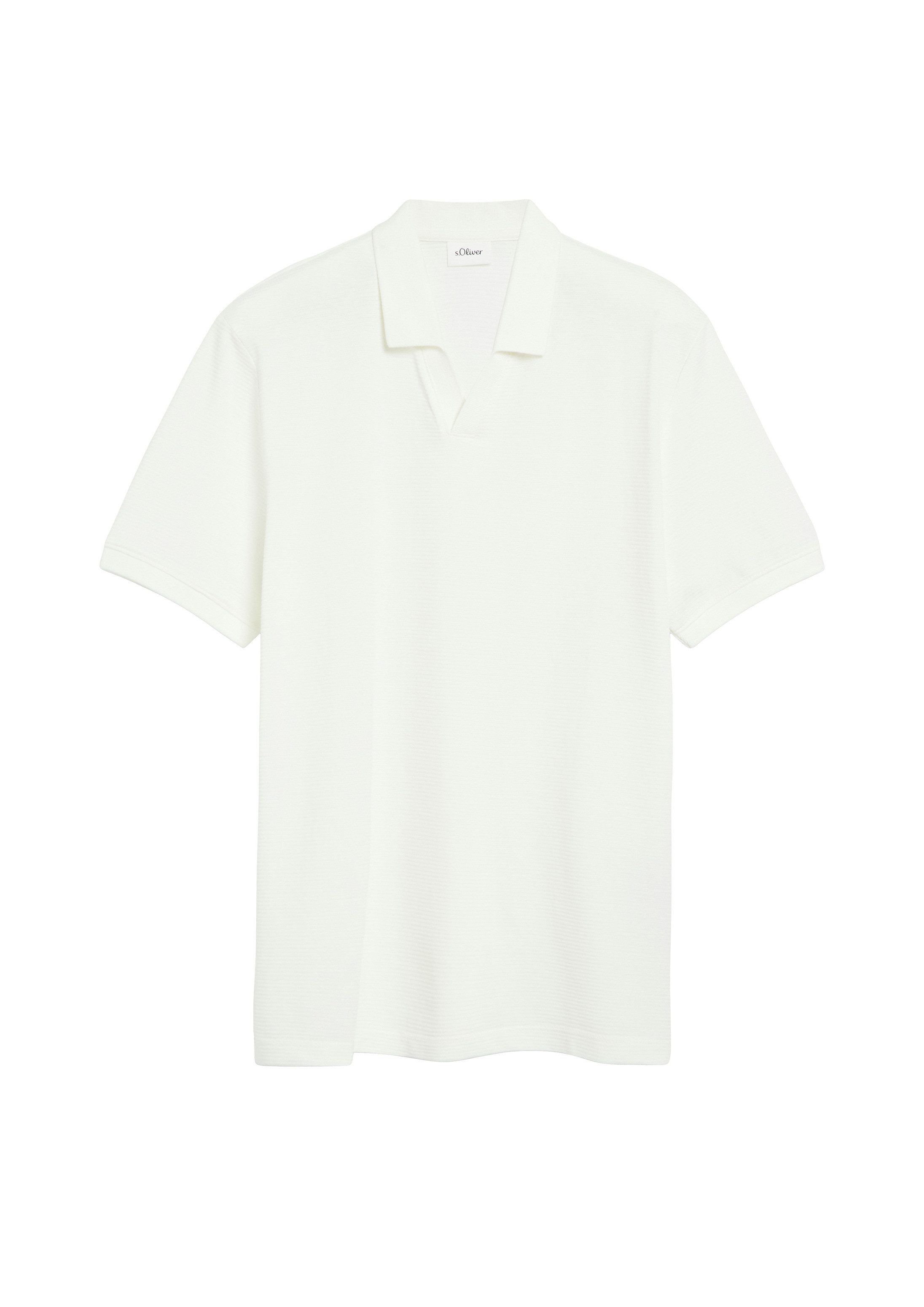 s.Oliver Kurzarmshirt Polo-Shirt Poloshirt mit Strukturstreifen