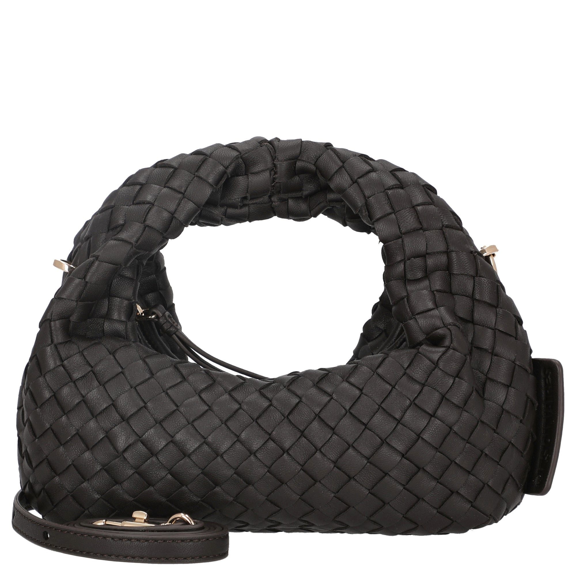 Les Visionnaires Handtasche Greta Micro Weave Silky - Henkeltasche 20 cm (cafe)